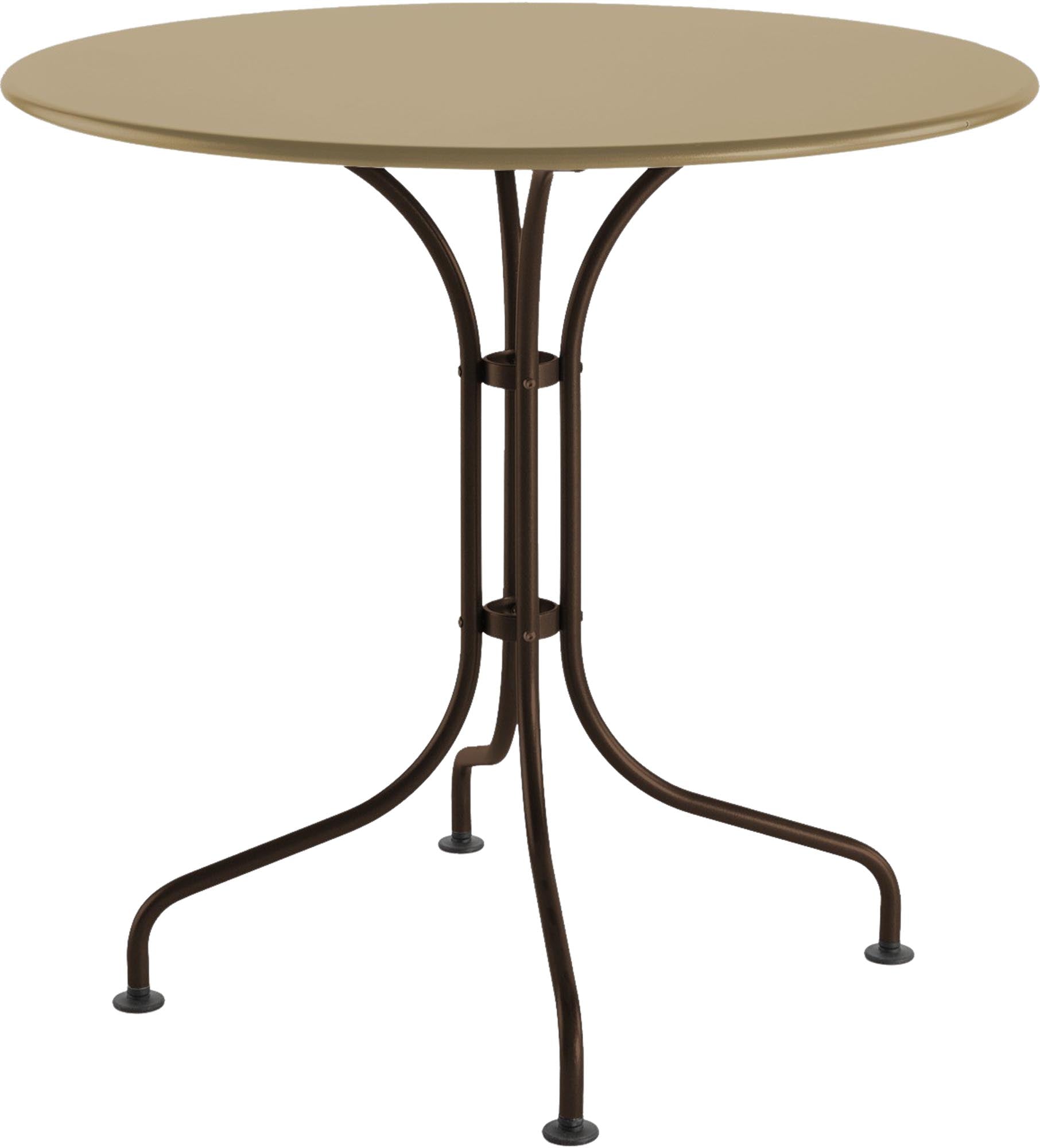 Robuster Metalltisch St. Moritz ø 90 – Stilvoll für Aussenbereiche.