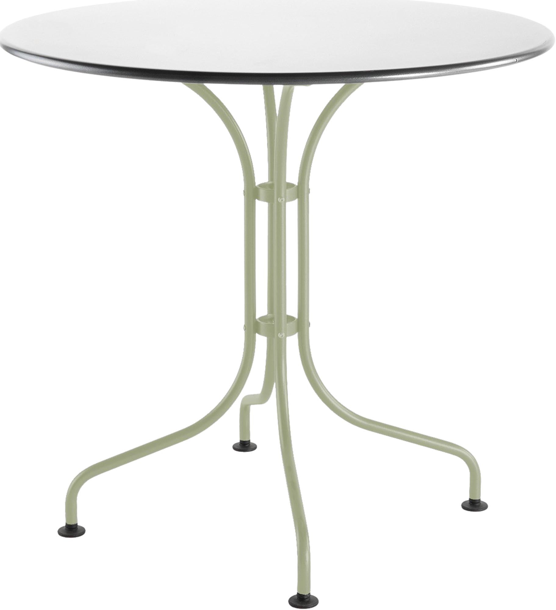 Entdecken Sie den stilvollen Metalltisch St. Moritz ø 90 von Schaffner – ideal für gemütliche Stunden im Freien.