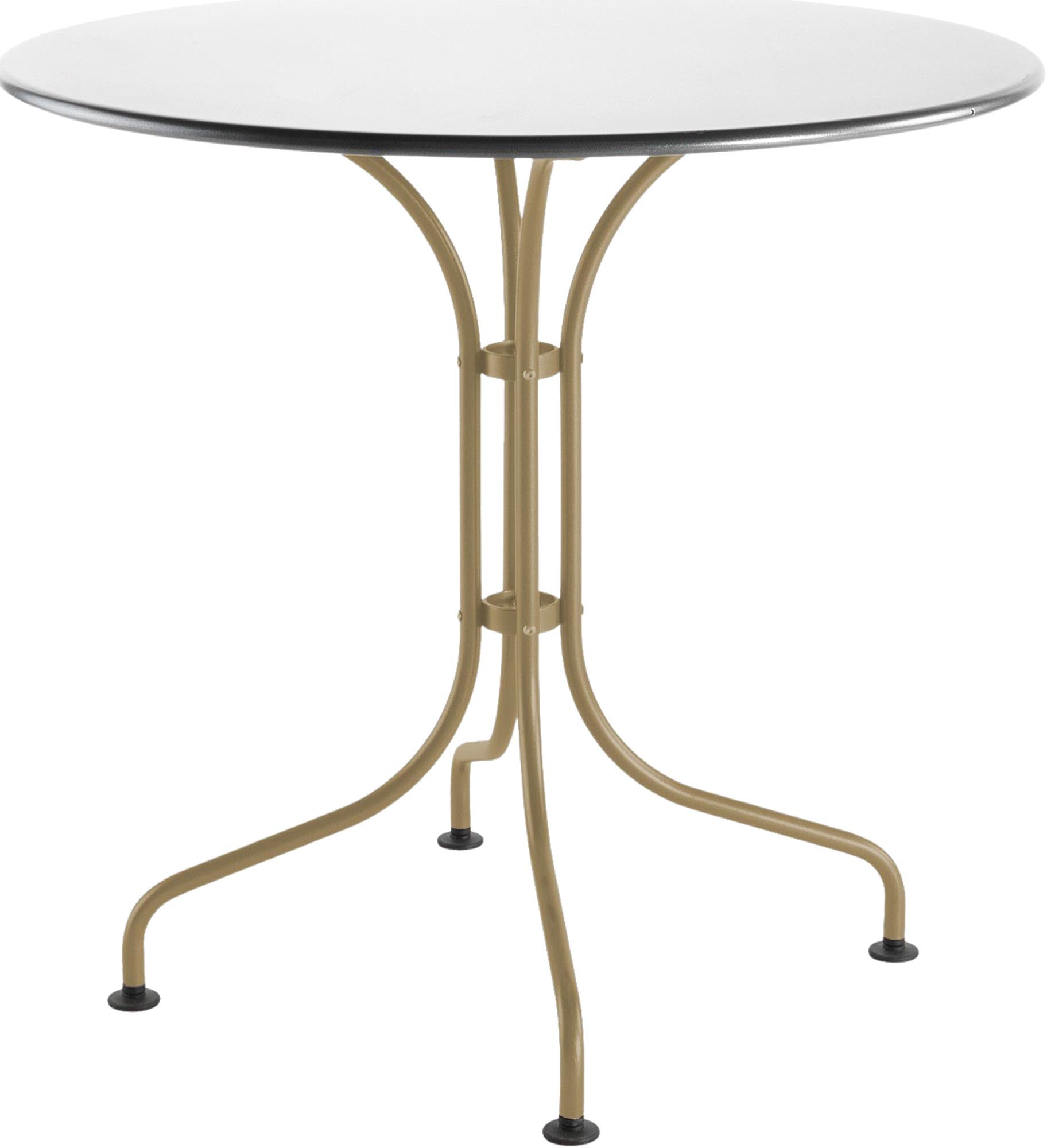 Robuster Metalltisch St. Moritz ø 90 – Stilvoll für Aussenbereiche.