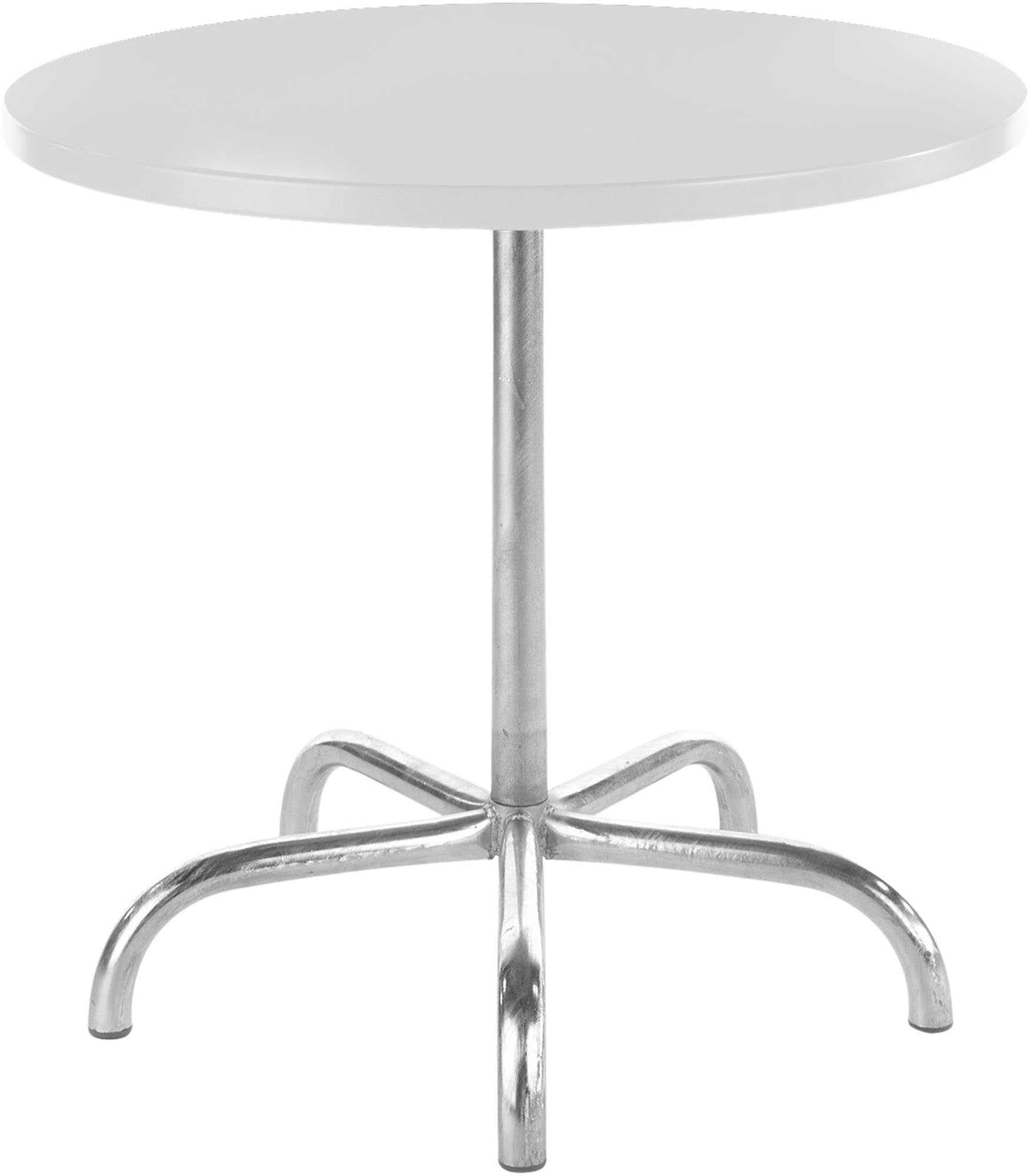 Moderner klappbarer Gartentisch aus Metall mit 80 cm Durchmesser, ideal für Gartenpartys und gemütliche Abende im Freien.