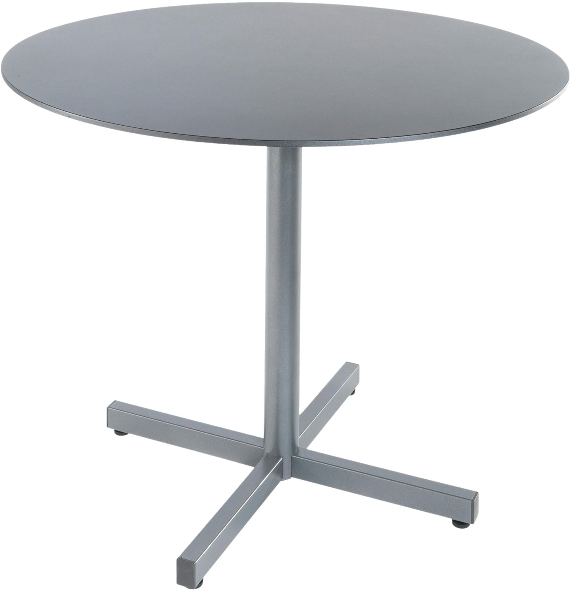 Luzern Glasfaser-Gartentisch Decor ø100 klappbar in Alusilber / Alusilber präsentiert im Onlineshop von KAQTU Design AG. Gartentisch ist von Schaffner