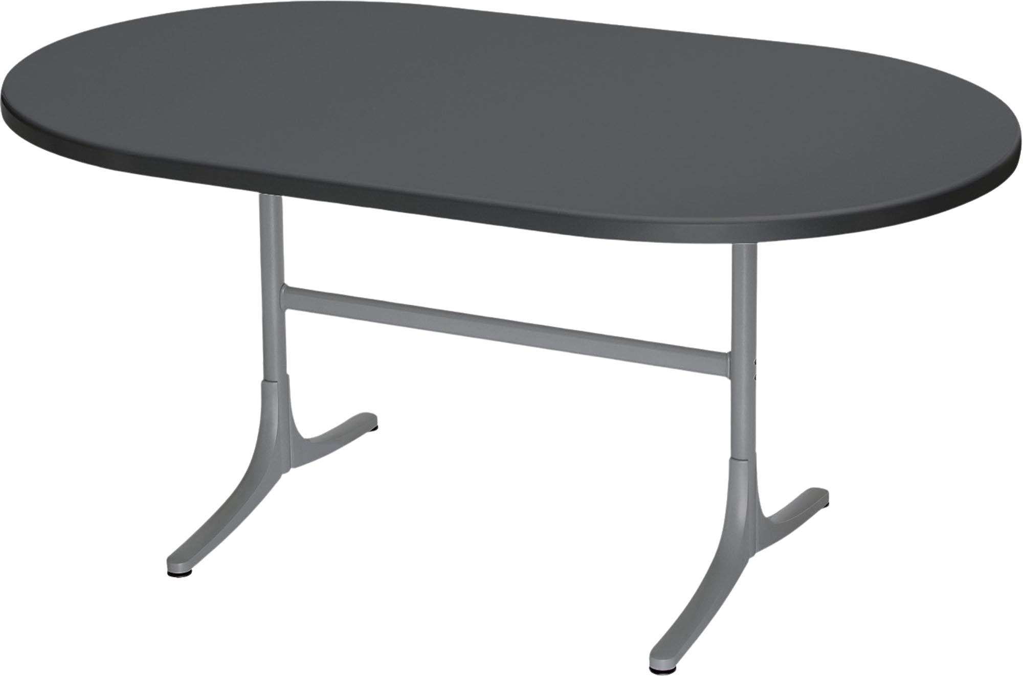 Hochwertiger, klappbarer Glasfaser-Gartentisch 160x95 cm, oval, wetterfest, UV-beständig, robust, langlebig, Made in Switzerland – ideal für Ihren Garten.