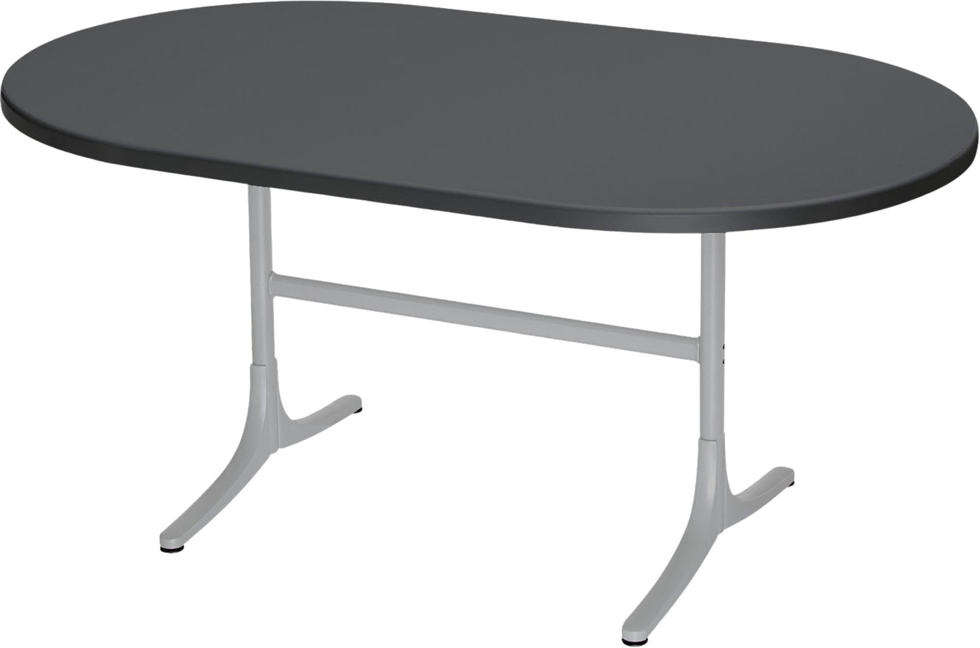 Hochwertiger, klappbarer Gartentisch aus Glasfaser, 160x95 cm oval, wetterfest, UV-beständig, langlebig, Schweizer Qualität – ideal für Ihren Außenbereich.