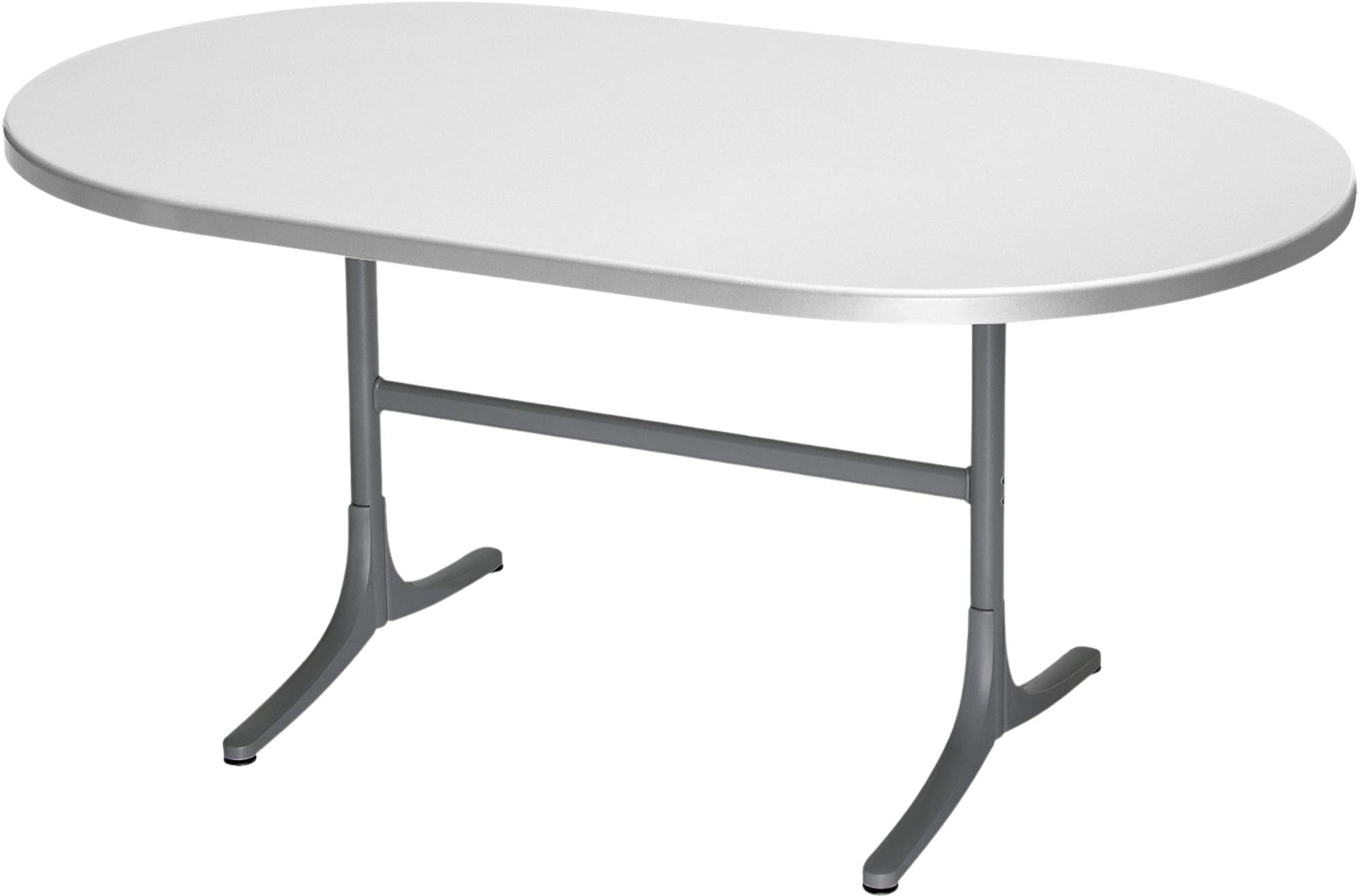 Eleganter, klappbarer Glasfaser-Gartentisch 160x95 cm oval, wetterfest, robust und pflegeleicht – perfekt für Garten, Terrasse und Balkon. Hochwertige Schweizer Qualität.