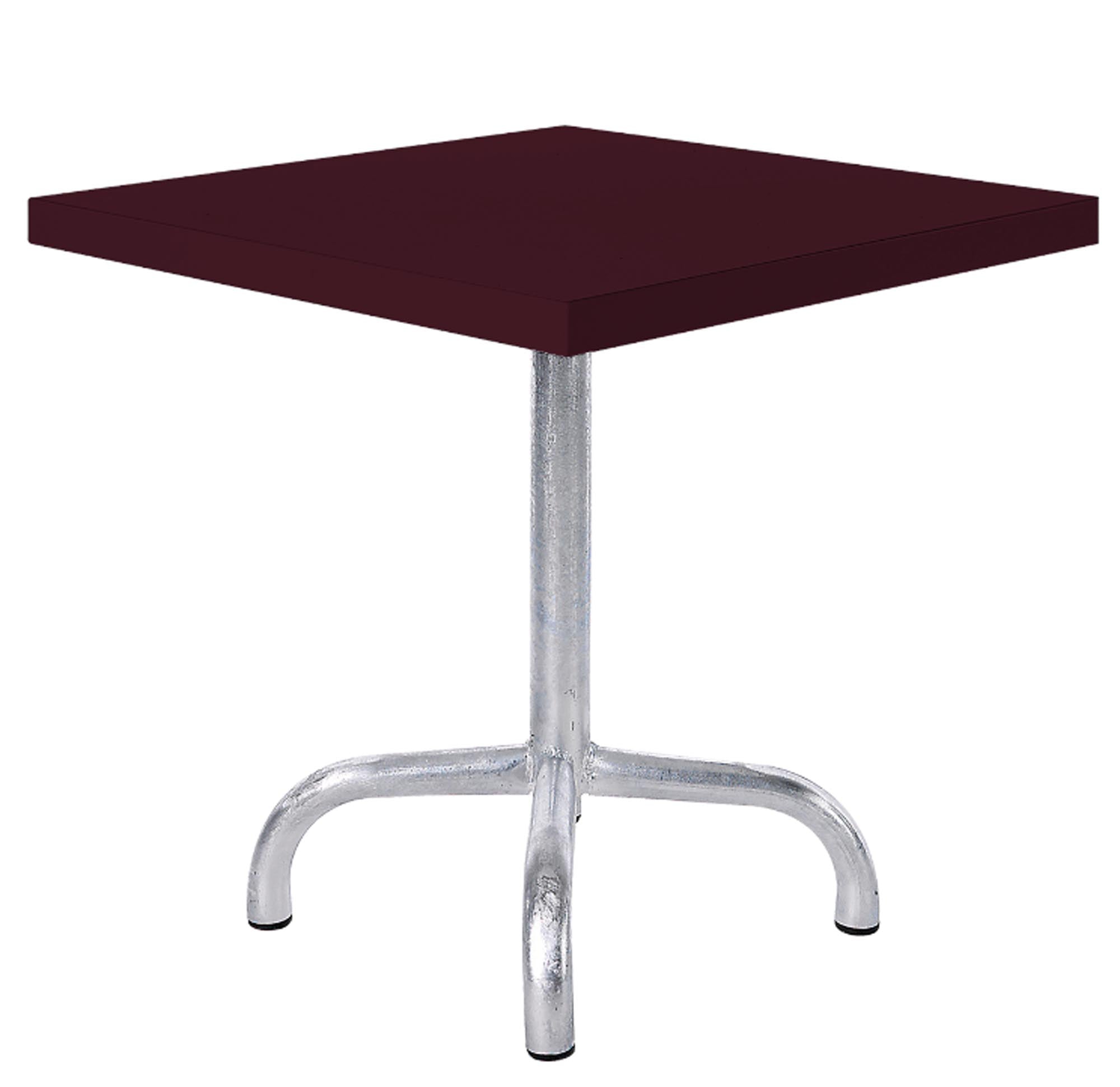 Robuster Säntis Metall-Beistelltisch 50x50 cm für den Außenbereich. Wetterfest, UV-beständig, leicht zu reinigen und ideal für Garten, Balkon oder Terrasse.