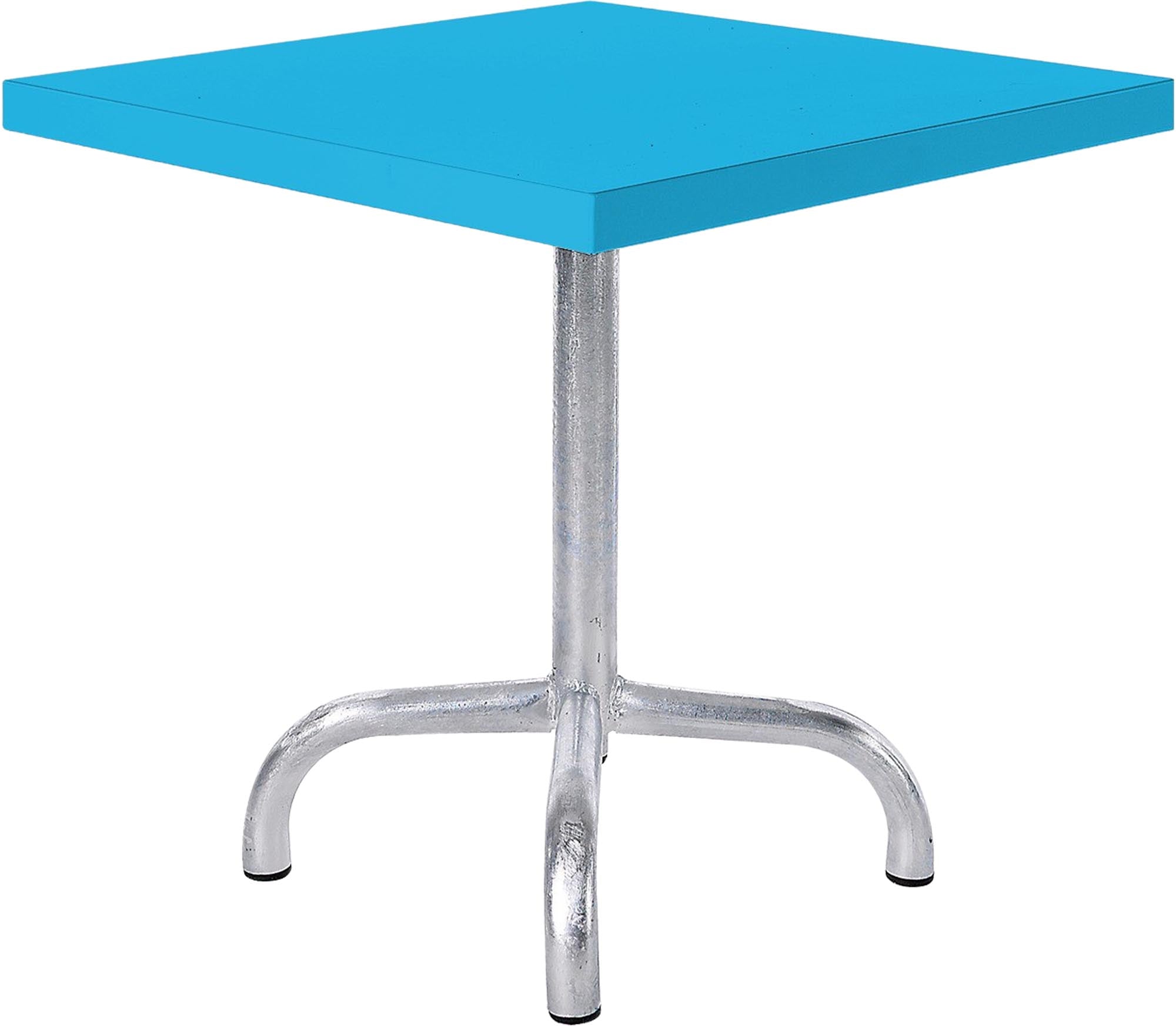Robuster Säntis Metall-Beistelltisch 50x50 cm von Schaffner, wetterfest, pflegeleicht, stabil mit Bodenausgleich, ideal für Garten, Balkon und Terrasse.