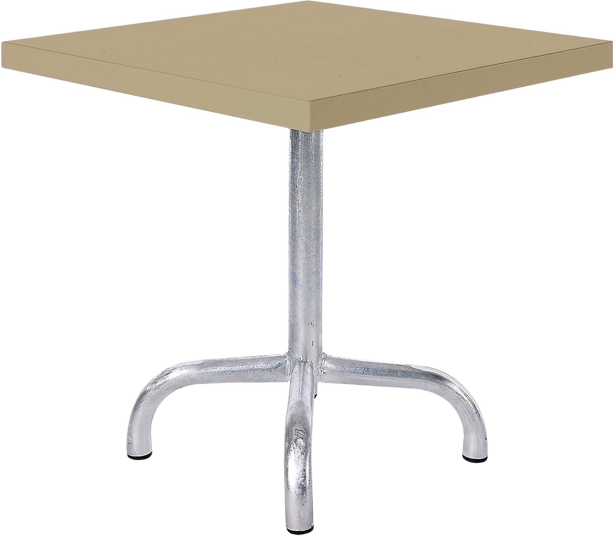 Robuster Säntis Metall-Beistelltisch 50x50 cm für den Außenbereich, wetterfest, pflegeleicht, stabil mit Bodenausgleich, ideal für Garten, Balkon und Terrasse.