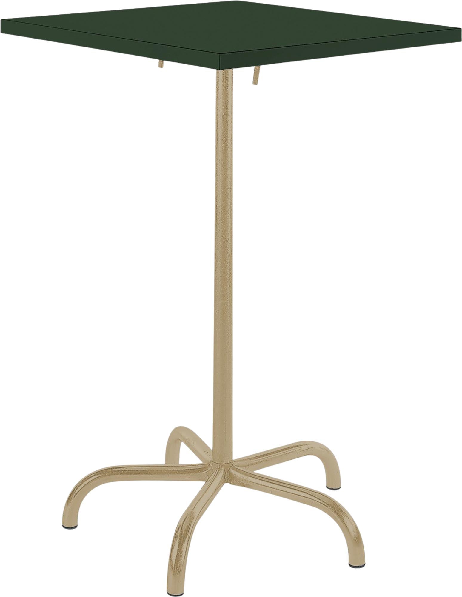 Robuster, klappbarer Metall-Stehtisch 70x70/110 cm für den Außenbereich. Wetterfest, leicht zu lagern und vielseitig einsetzbar in Garten, Gastronomie und Events.