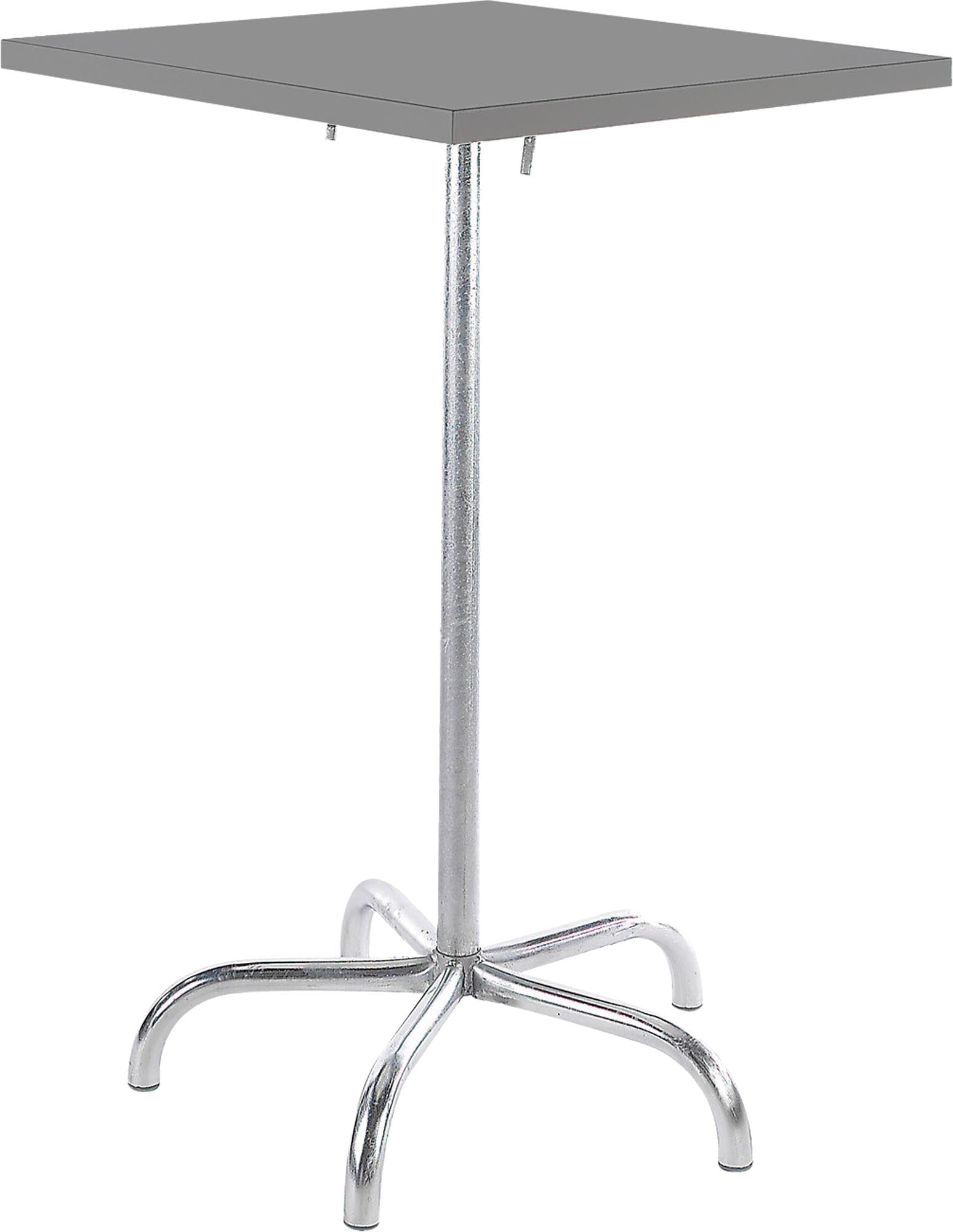 Hochwertiger, wetterfester Säntis Metall-Stehtisch 80x80/110 von Schaffner, klappbar, robust, pflegeleicht und vielseitig – ideal für stilvolle Außen- und Gartenbereiche.