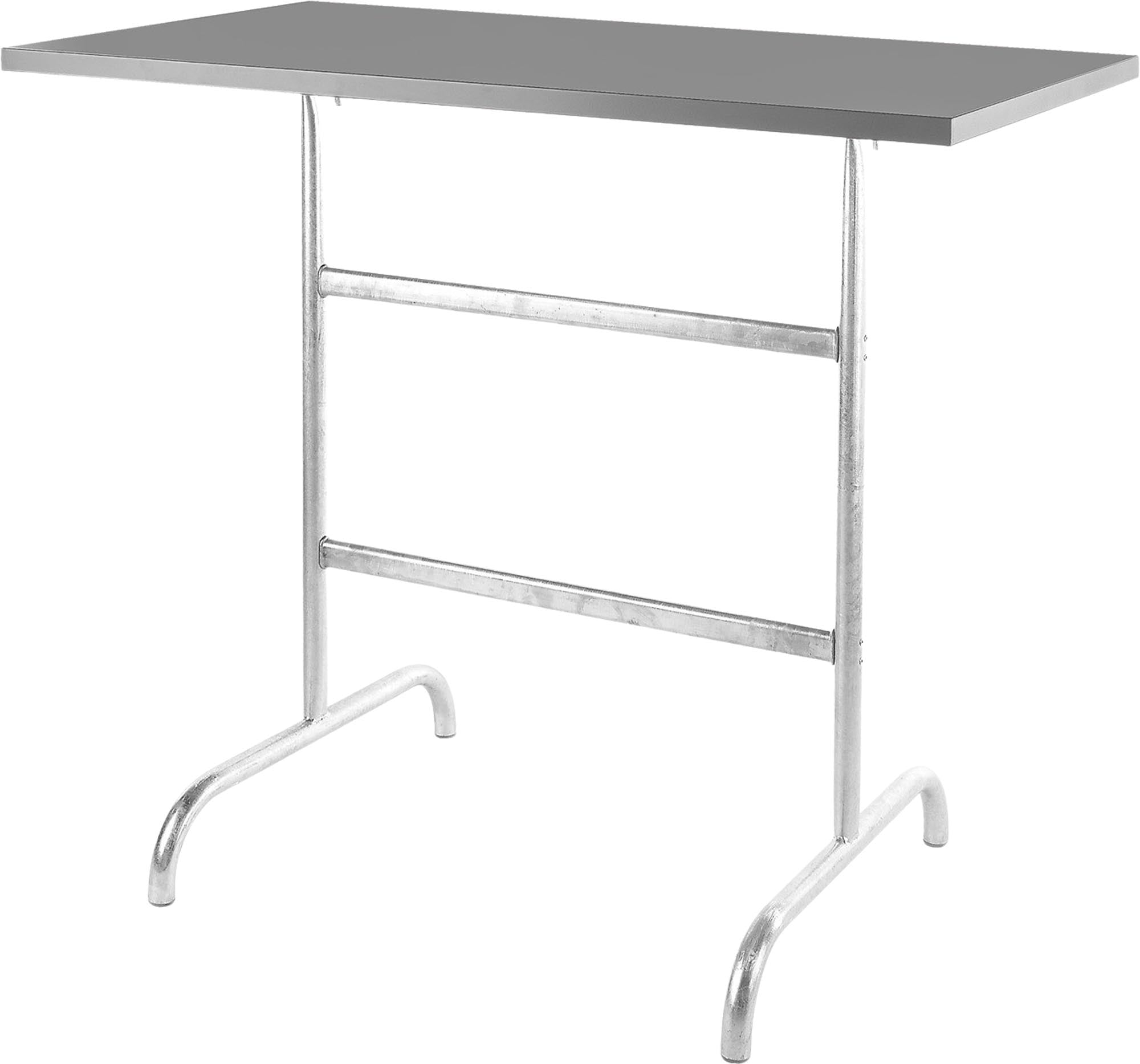 Säntis Metall-Stehtisch Outdoor 130x70 /110 klappbar in Alusilber präsentiert im Onlineshop von KAQTU Design AG. Hochtisch Outdoor ist von Schaffner