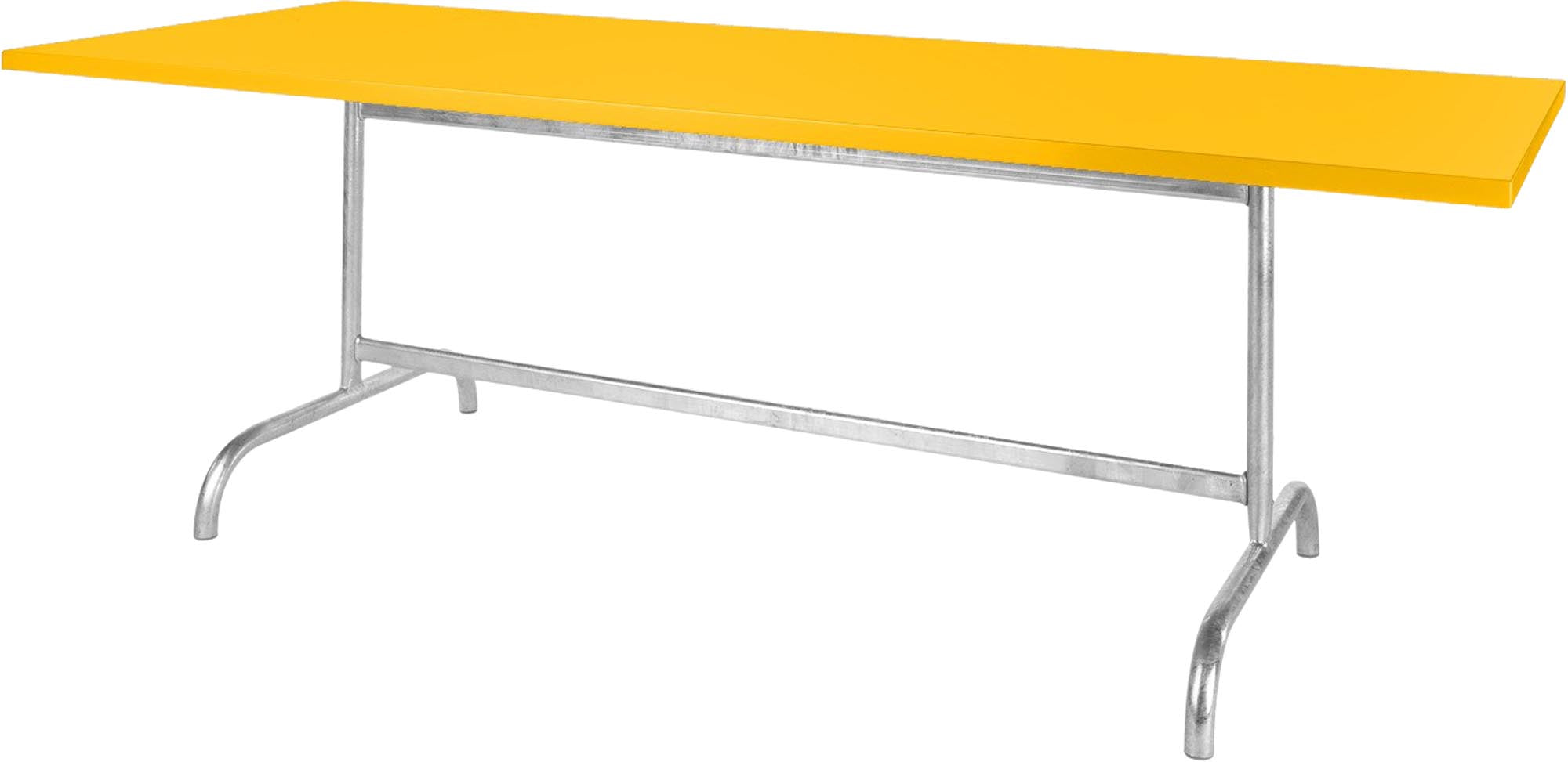 Robuster, wetterfester Metall-Gartentisch 240x80 cm, klappbar, rostfrei, langlebig, platzsparend, Swiss Made – ideal für Garten, Terrasse und Balkon.