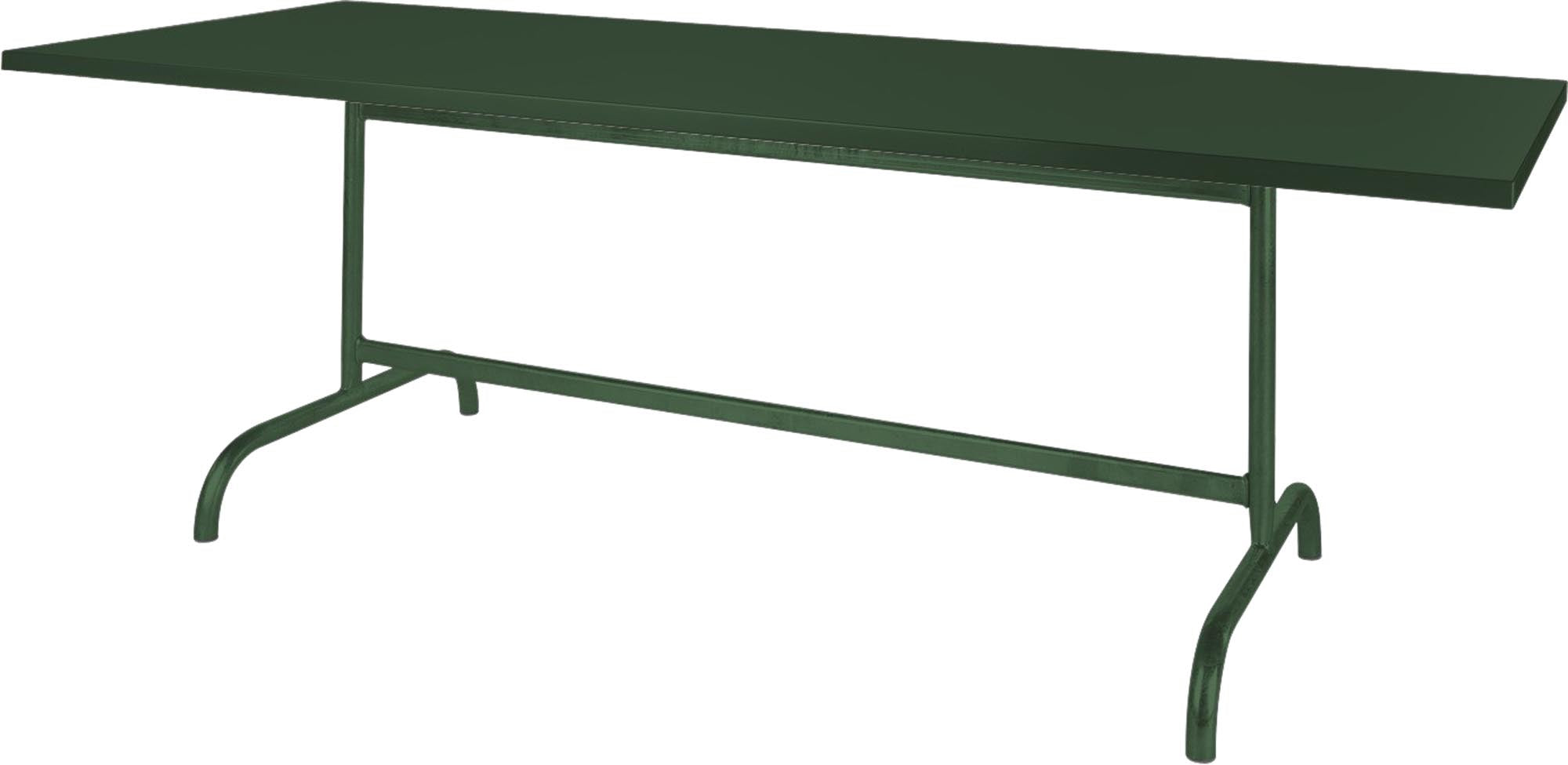 Robuster, klappbarer Metall-Gartentisch 240x80 cm von Schaffner, wetterfest, UV-beständig, leicht zu lagern, langlebig, Swiss Made – perfekt für Garten & Terrasse.