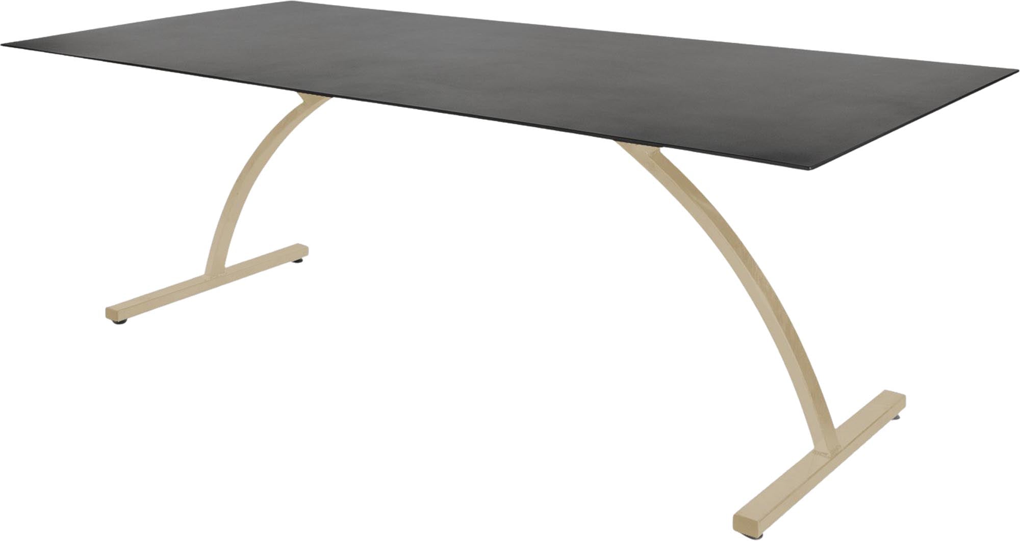 Eleganter klappbarer Gartentisch Bernardino aus robustem Glasfaser, 220x100 cm, perfekt für entspannte Stunden im Freien.