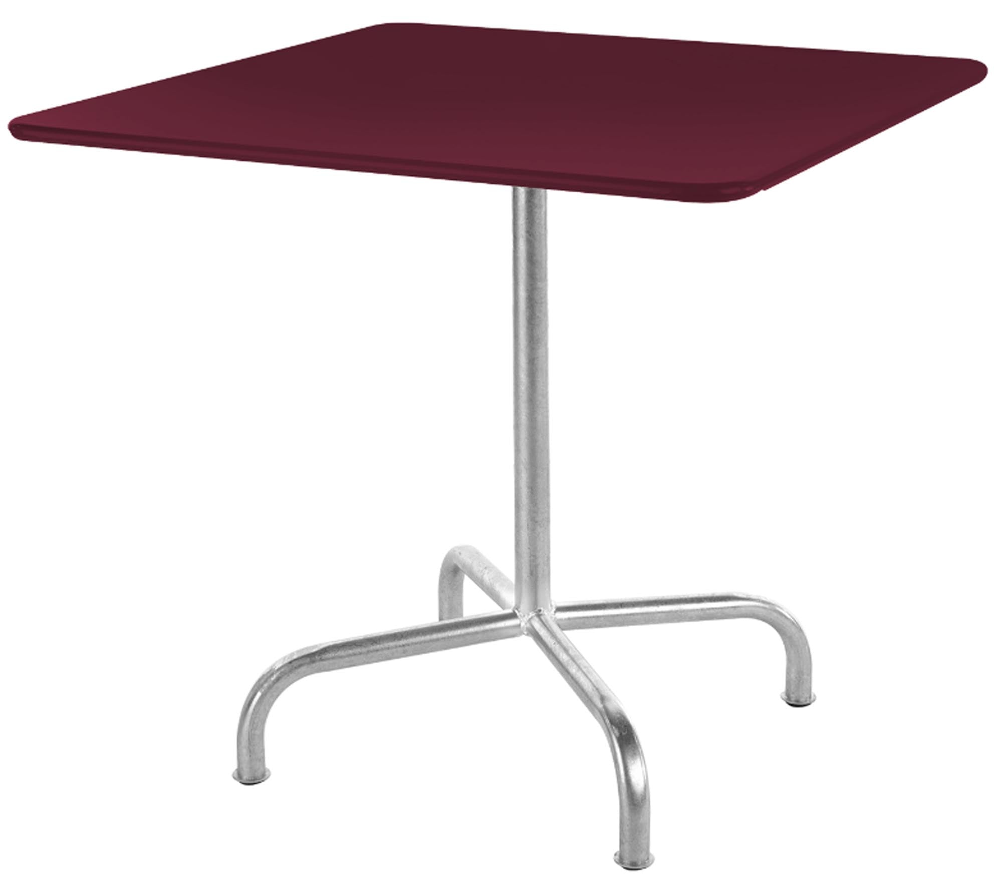 Robuster, klappbarer Rigi Metall-Gartentisch 80x80 cm aus wetterfestem Material. Schweizer Qualität, stilvoll, platzsparend und ideal für Garten, Balkon oder Terrasse.