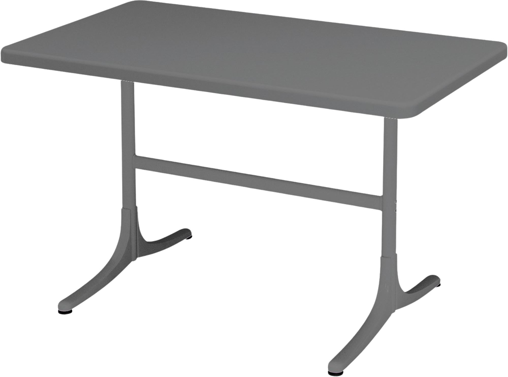 Moderner, wetterfester Glasfaser-Gartentisch 120x70 cm, klappbar, UV-beständig, langlebig, Schweizer Qualität – perfekt für Balkon, Terrasse oder Garten.