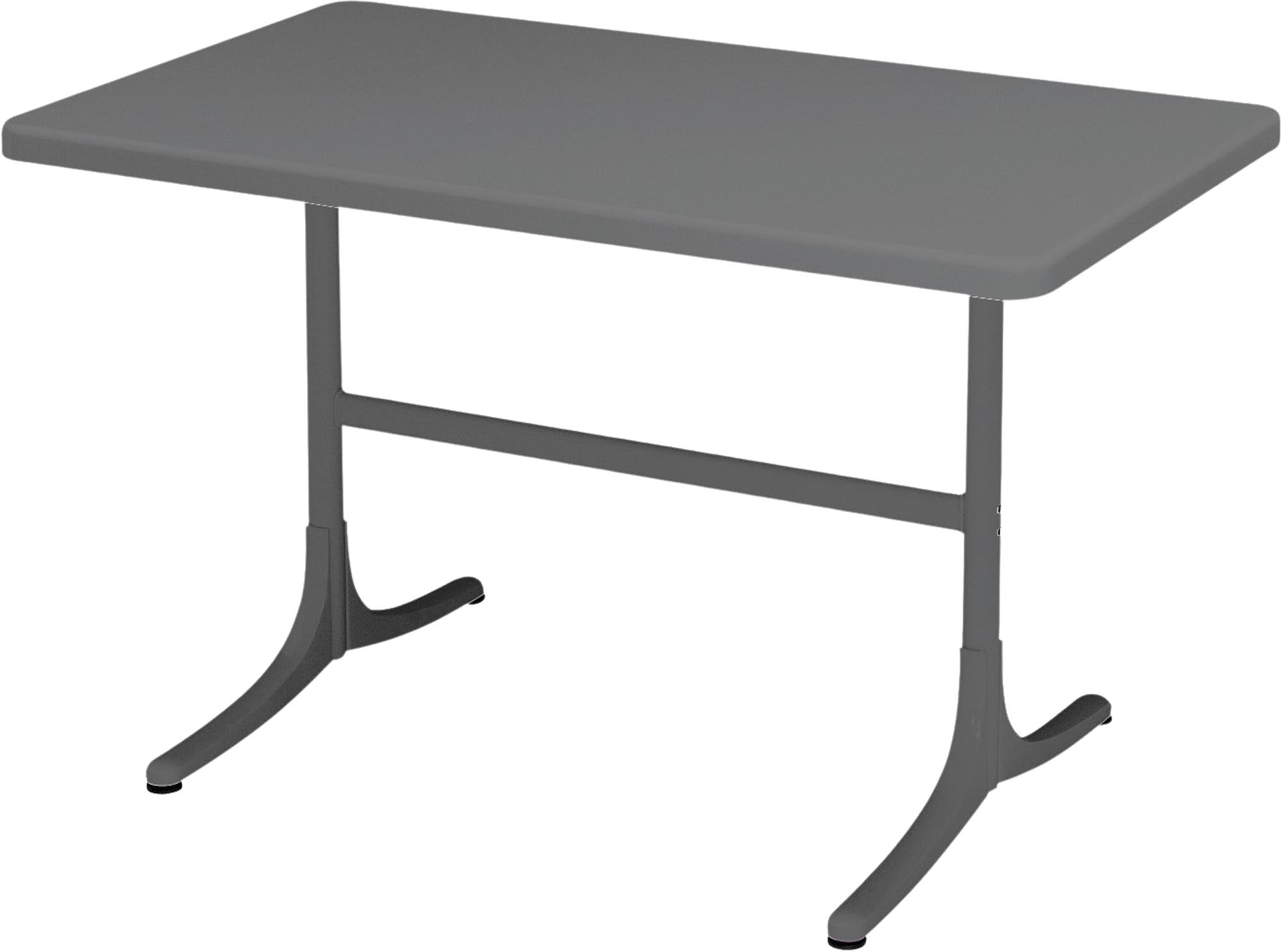 Moderner, wetterfester Glasfaser-Gartentisch 120x70 cm, klappbar, UV-beständig, langlebig, Schweizer Qualität – perfekt für Balkon, Terrasse oder Garten.