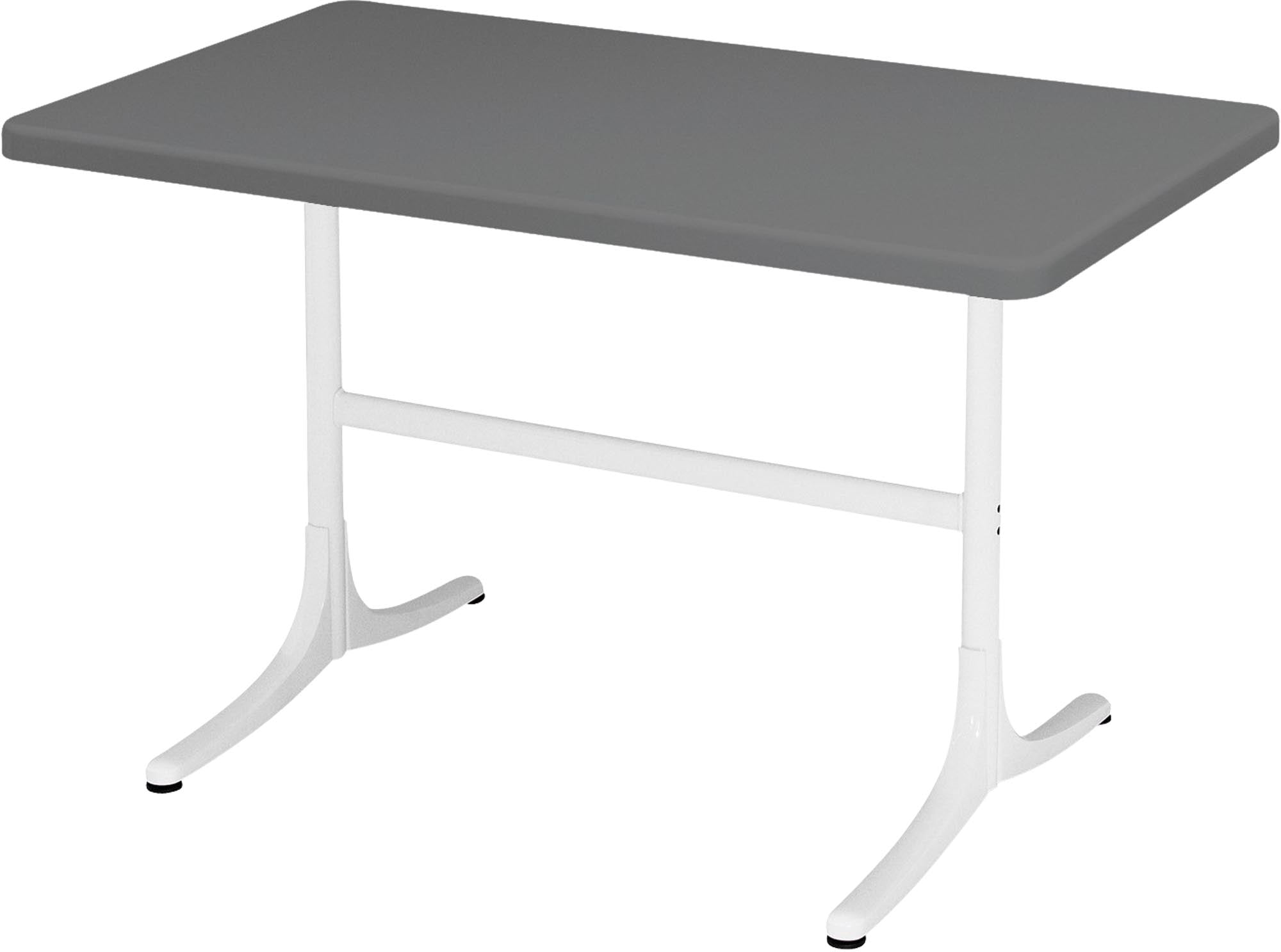 Moderner, wetterfester Glasfaser-Gartentisch 120x70 cm, klappbar, UV-beständig, langlebig, Schweizer Qualität – perfekt für Balkon, Terrasse oder Garten.