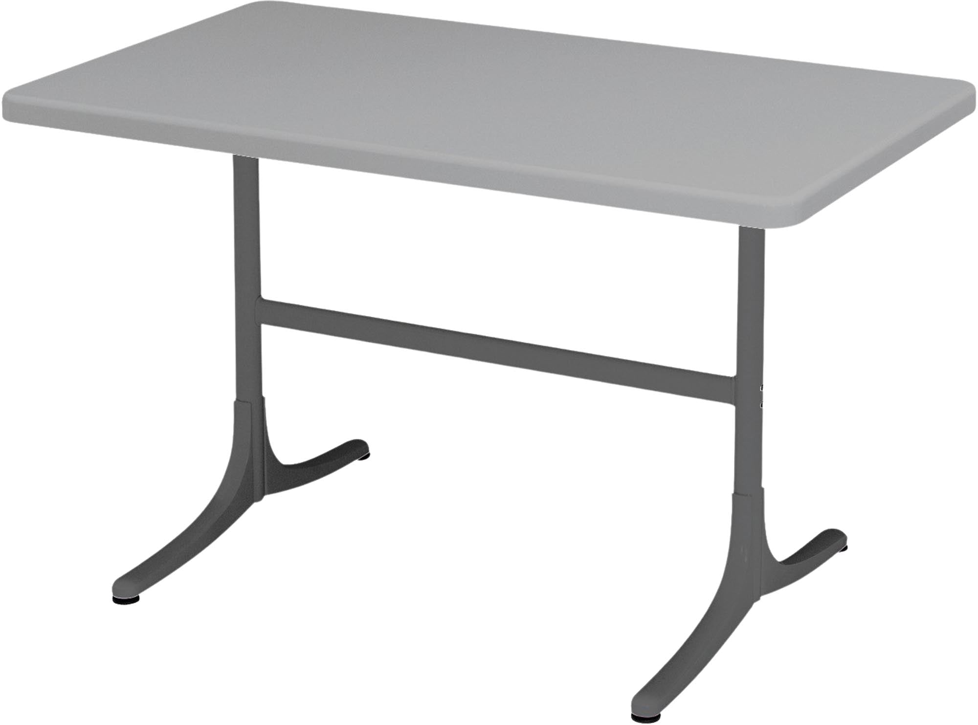 Moderner, wetterfester Glasfaser-Gartentisch 120x70 cm, klappbar, UV-beständig, langlebig, Schweizer Qualität – ideal für Balkon, Terrasse oder Garten.