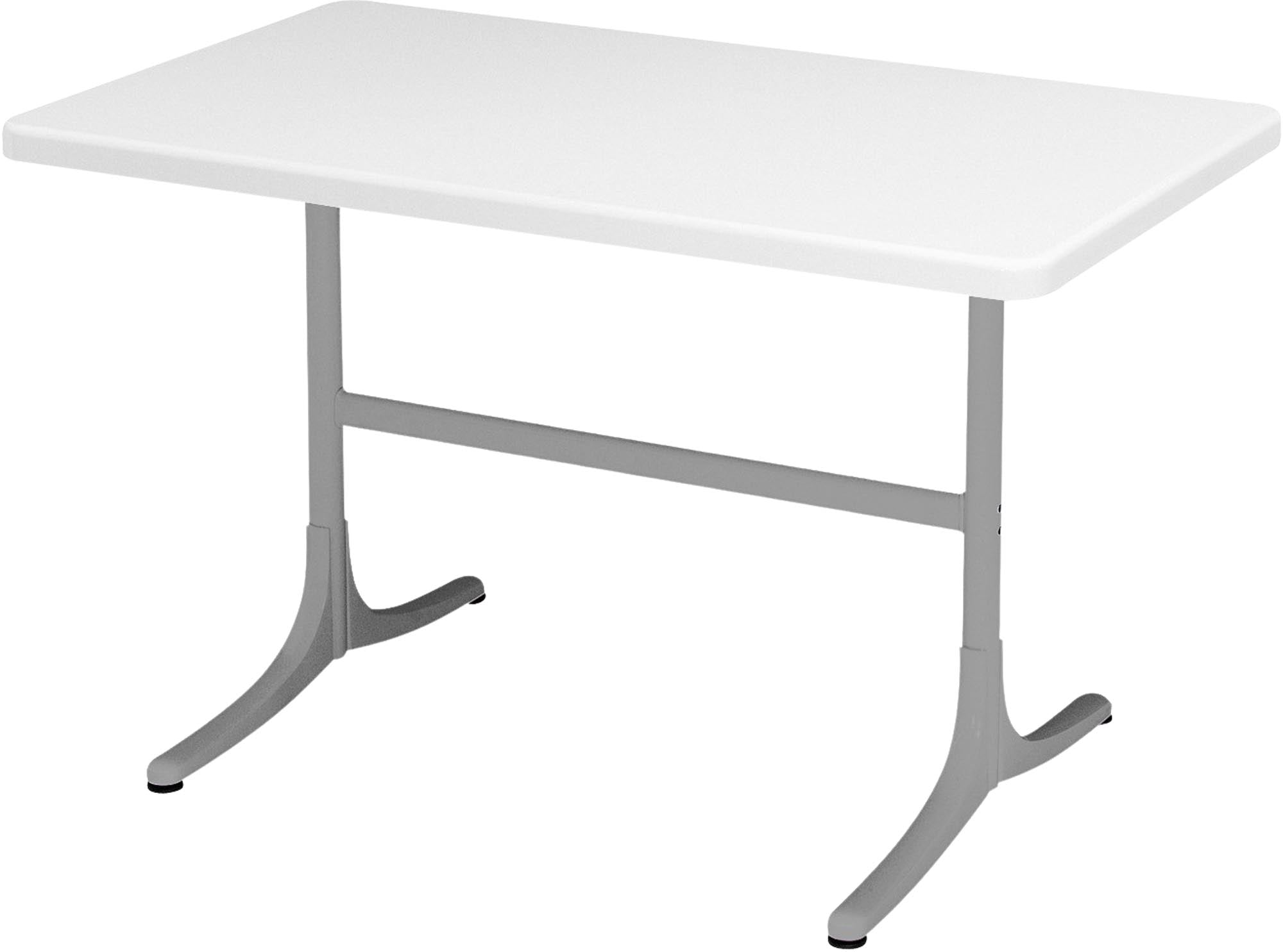 Moderner, wetterfester Glasfaser-Gartentisch 120x70 cm, klappbar, UV-beständig, langlebig, Schweizer Qualität – ideal für Balkon, Terrasse oder Garten.