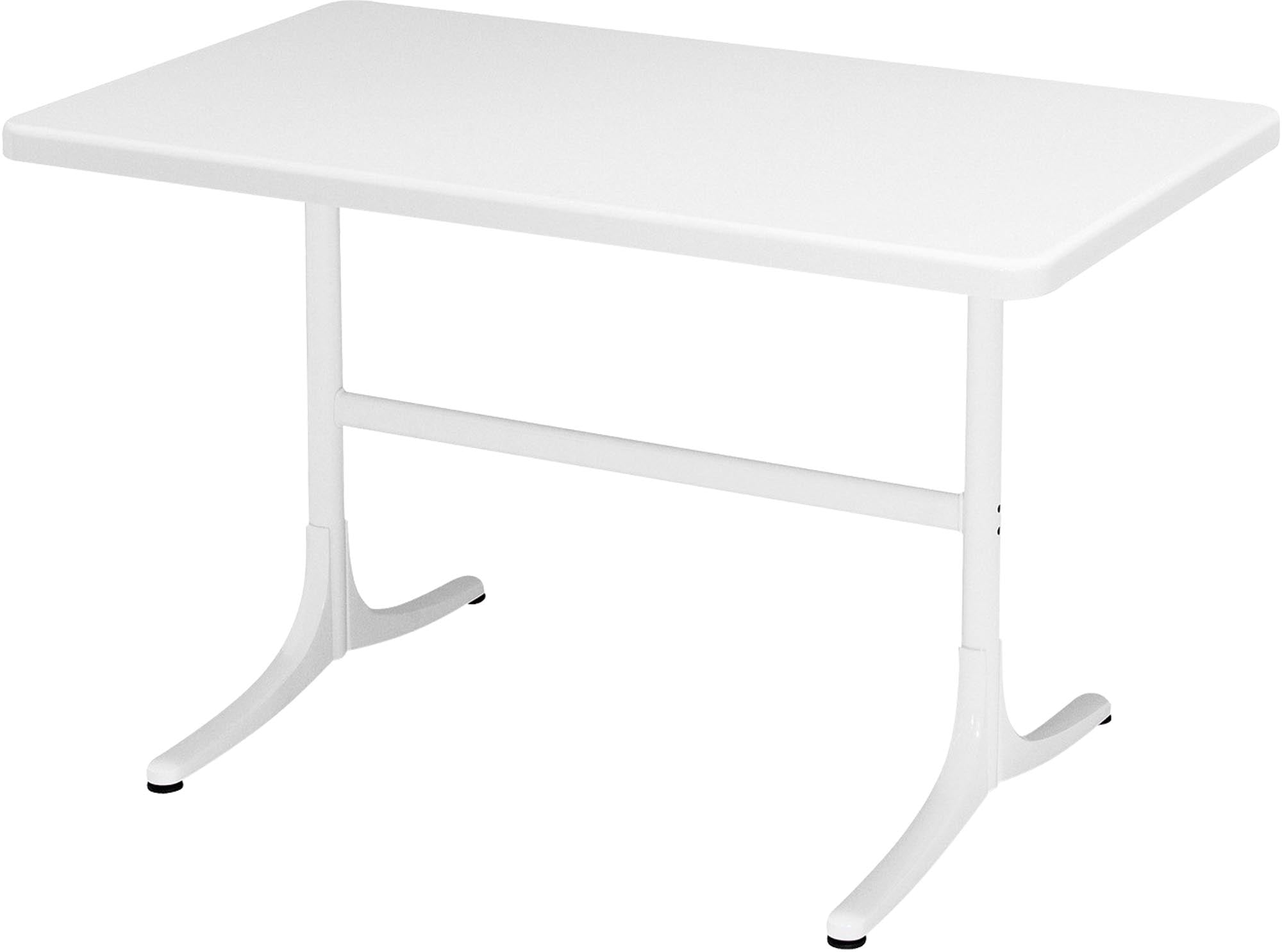 Moderner, wetterfester Glasfaser-Gartentisch 120x70 cm, klappbar, UV-beständig, langlebig, Schweizer Qualität – ideal für Balkon, Terrasse oder Garten.