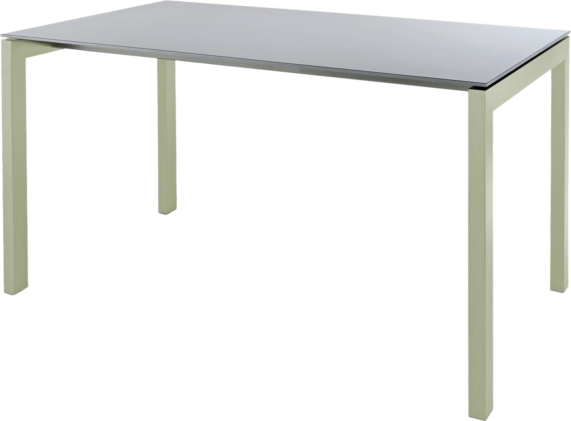 Luzern Glasfaser-Gartentisch 140x80 in Alusilber / Pastellgrün präsentiert im Onlineshop von KAQTU Design AG. Gartentisch ist von Schaffner