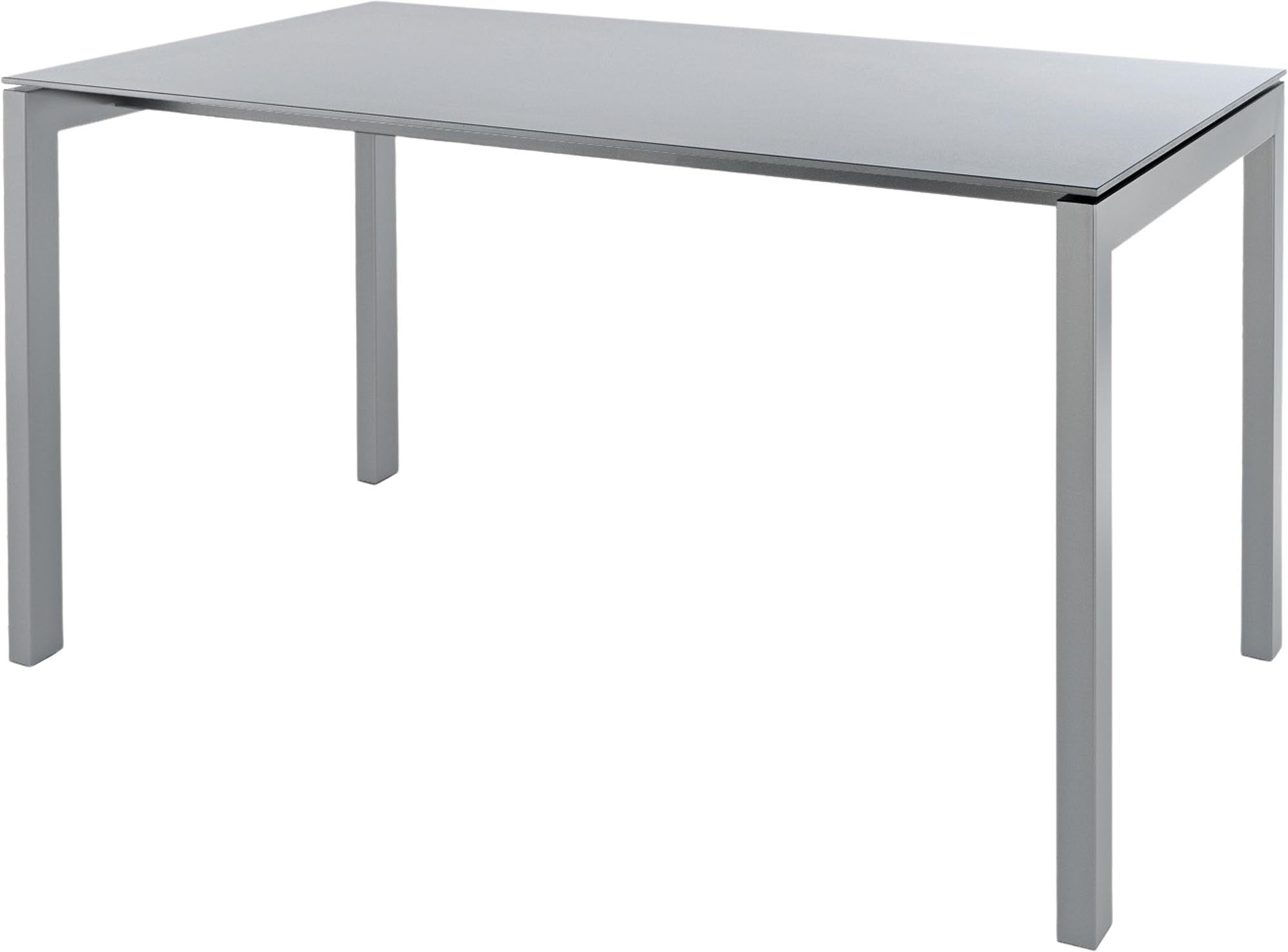 Luzern Glasfaser-Gartentisch 140x80 von Schaffner: Robuster, wetterfester Tisch mit ausziehbarer und abklappbarer Oberfläche, UV-beständig, langlebig und stilvoll für Outdoor.