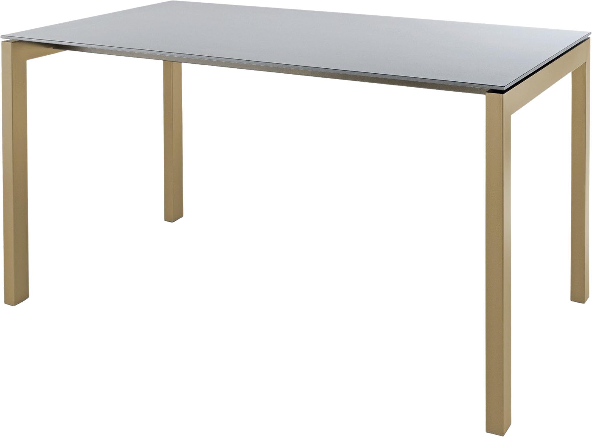 Luzern Glasfaser-Gartentisch 140x80 in Alusilber / Pastellbraun präsentiert im Onlineshop von KAQTU Design AG. Gartentisch ist von Schaffner