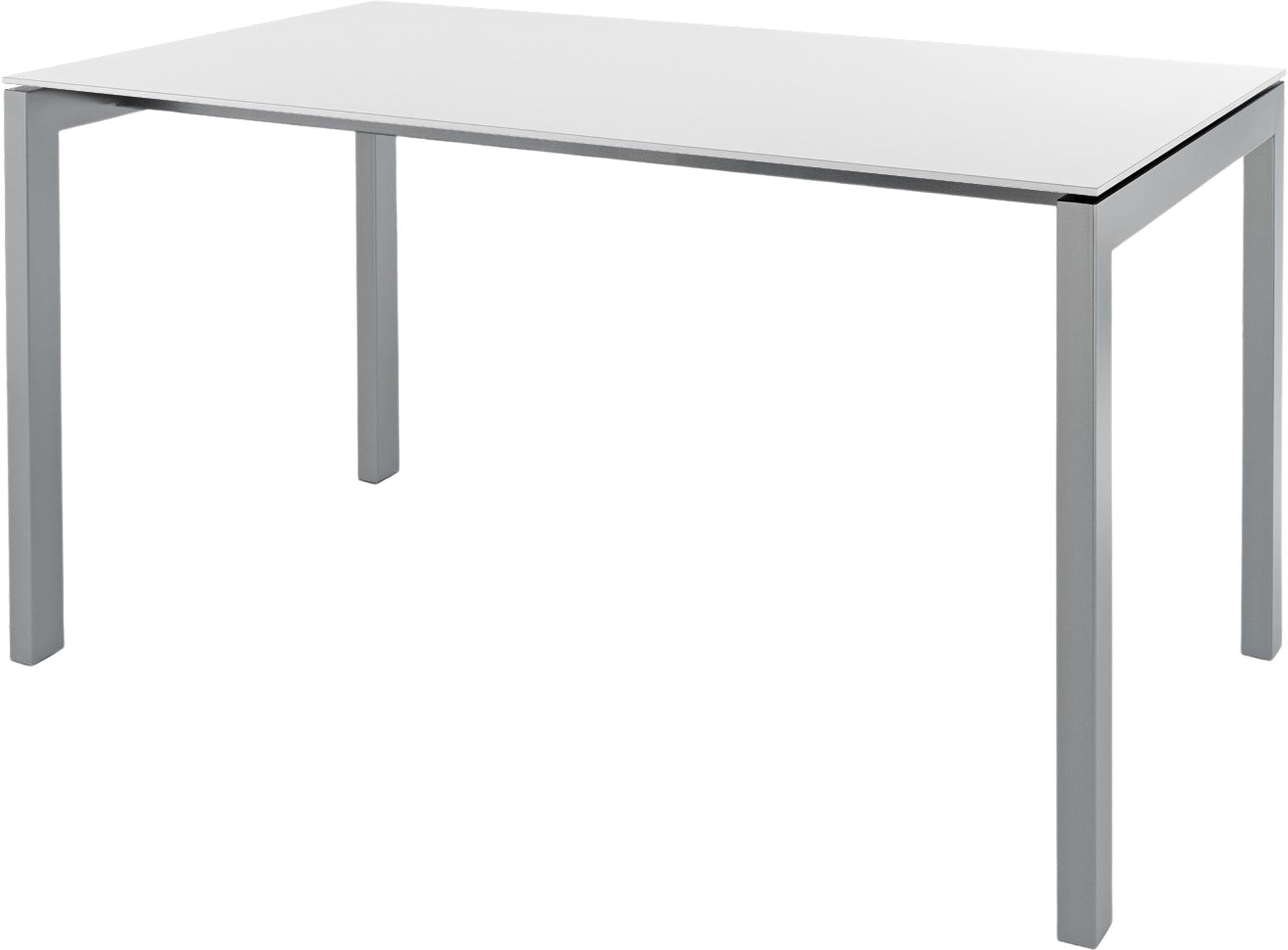 Luzern Glasfaser-Gartentisch 140x80 in Weiss / Alusilber präsentiert im Onlineshop von KAQTU Design AG. Gartentisch ist von Schaffner