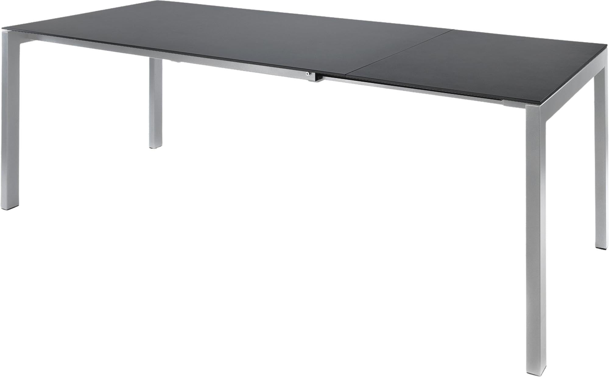 Moderner Luzern Glasfaser-Gartentisch 160/220x90 ausziehbar von Schaffner – wetterfest, robust, elegantes Design, ideal für Garten, Terrasse und Balkon.