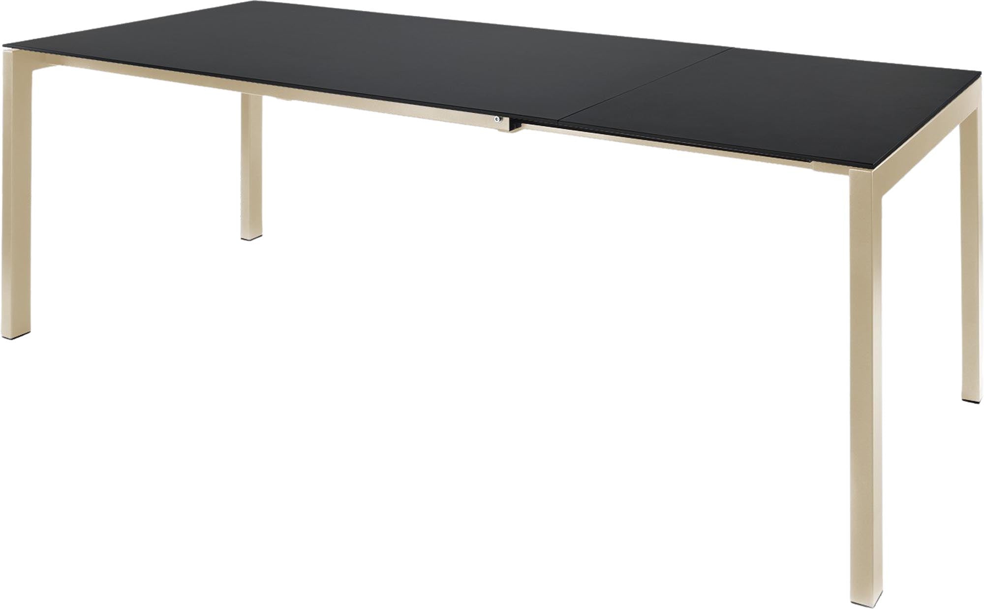 Moderner, ausziehbarer Luzern Glasfaser-Gartentisch 160/220x90 von Schaffner – wetterfest, robust und elegant für Garten, Terrasse oder Balkon.