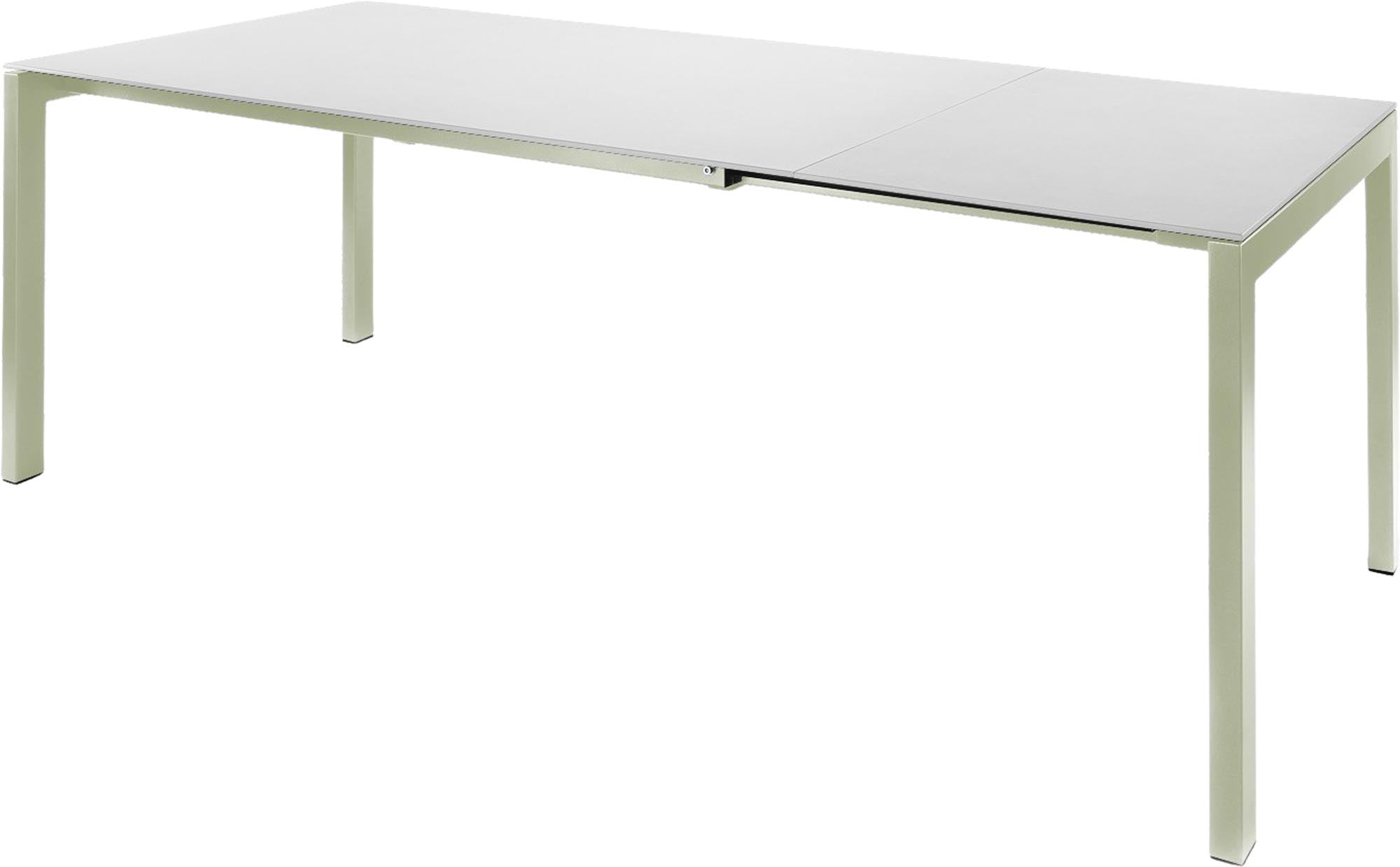 Moderner Luzern Glasfaser-Gartentisch 160/220x90 ausziehbar, wetterfest, robust und elegant – ideal für flexible Outdoor-Aktivitäten im Garten, auf Balkon oder Terrasse.