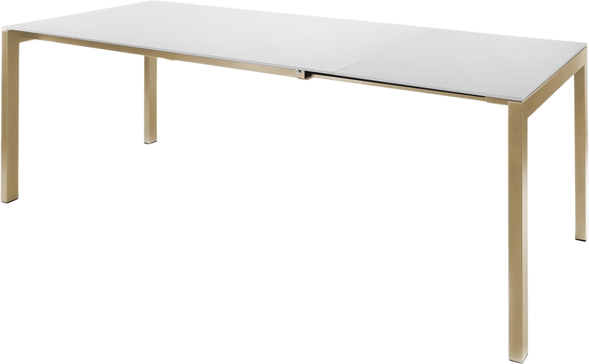 Luzern Glasfaser-Gartentisch 160/220x90 ausziehbar in Weiss präsentiert im Onlineshop von KAQTU Design AG. Gartentisch ist von Schaffner