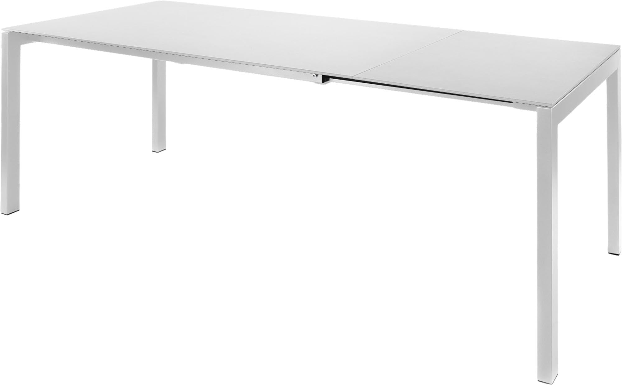 Luzern Glasfaser-Gartentisch 160/220x90 ausziehbar in Weiss präsentiert im Onlineshop von KAQTU Design AG. Gartentisch ist von Schaffner