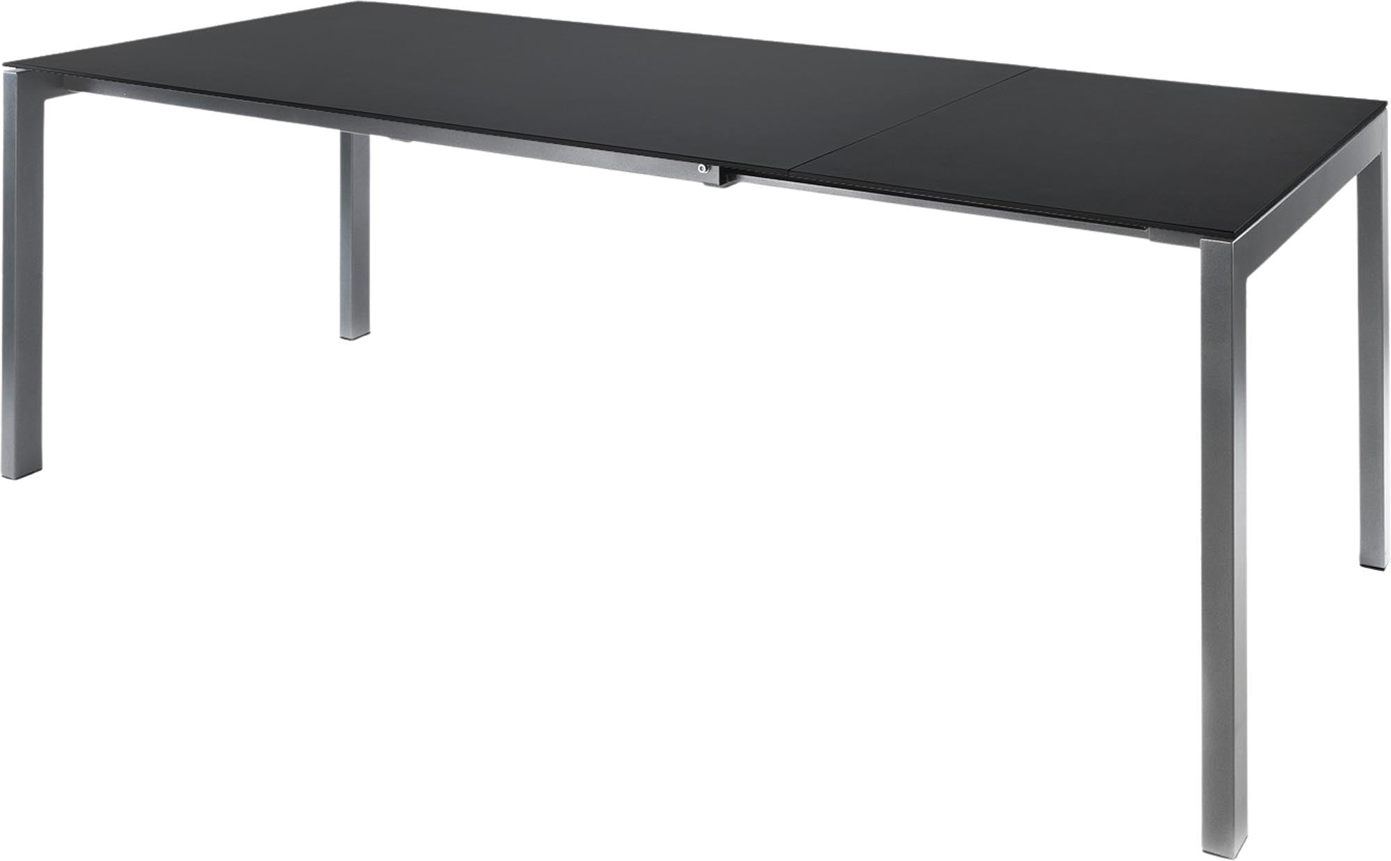 Luzern Glasfaser-Gartentisch 220/280x100 cm, ausziehbar, wetterfest, robust, pflegeleicht, Schweizer Qualität – perfekt für Garten, Balkon und Terrasse.