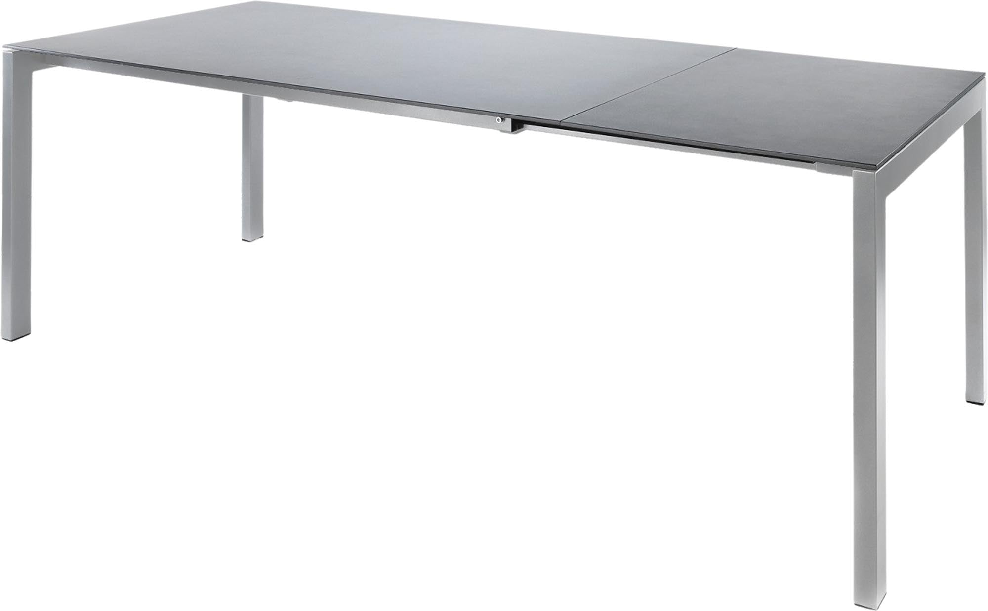Luzern Glasfaser-Gartentisch 220/280x100 ausziehbar in Alusilber präsentiert im Onlineshop von KAQTU Design AG. Gartentisch ist von Schaffner