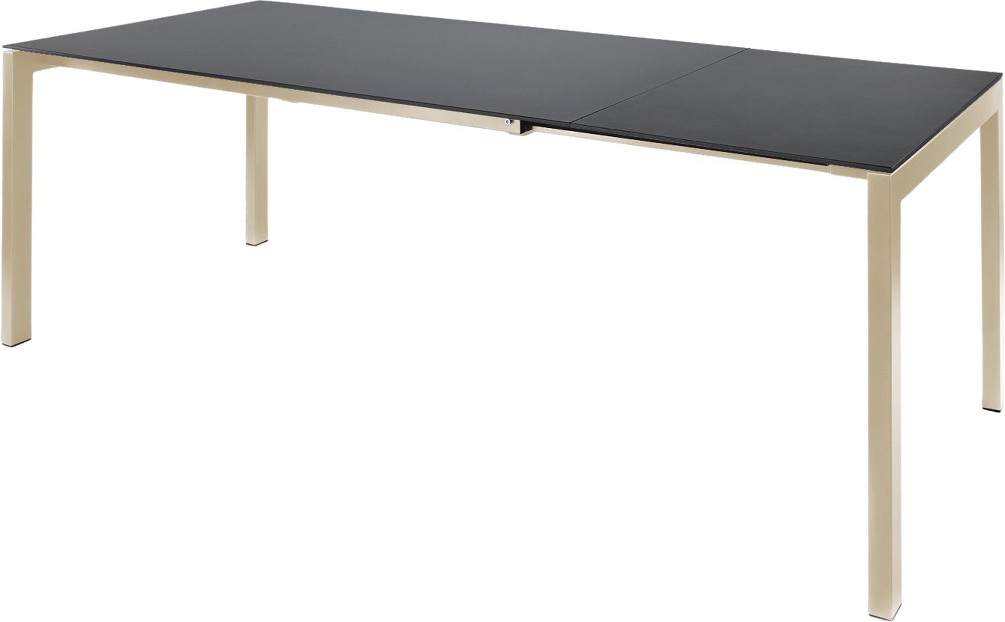 Luzern Glasfaser-Gartentisch 140/200x80 ausziehbar in Graphit präsentiert im Onlineshop von KAQTU Design AG. Gartentisch ist von Schaffner
