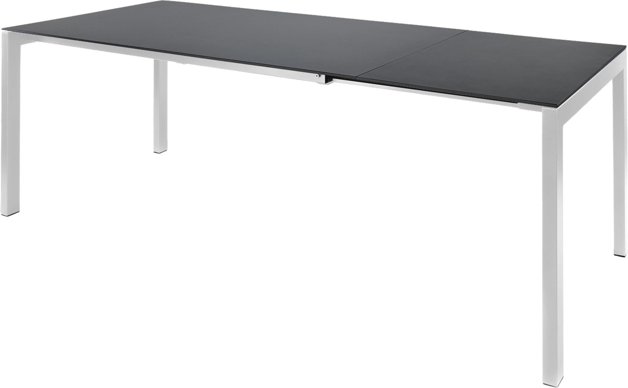 Luzern Glasfaser-Gartentisch 140/200x80 ausziehbar in Graphit präsentiert im Onlineshop von KAQTU Design AG. Gartentisch ist von Schaffner