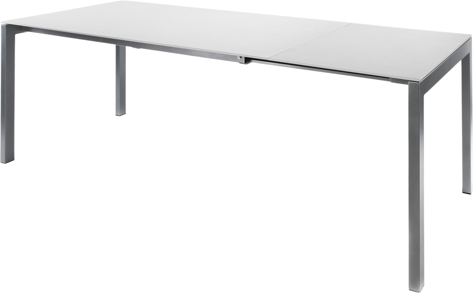 Eleganter Luzern Glasfaser-Gartentisch 140/200x80 cm, ausziehbar, wetterfest, langlebig, modernes Design, pflegeleicht, ideal für Garten, Balkon oder Terrasse.