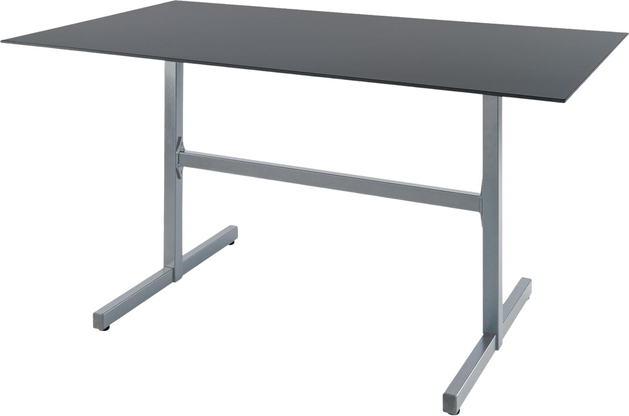 Luzern Glasfaser-Gartentisch Decor 140x80 klappbar in Graphit / Alusilber präsentiert im Onlineshop von KAQTU Design AG. Gartentisch ist von Schaffner