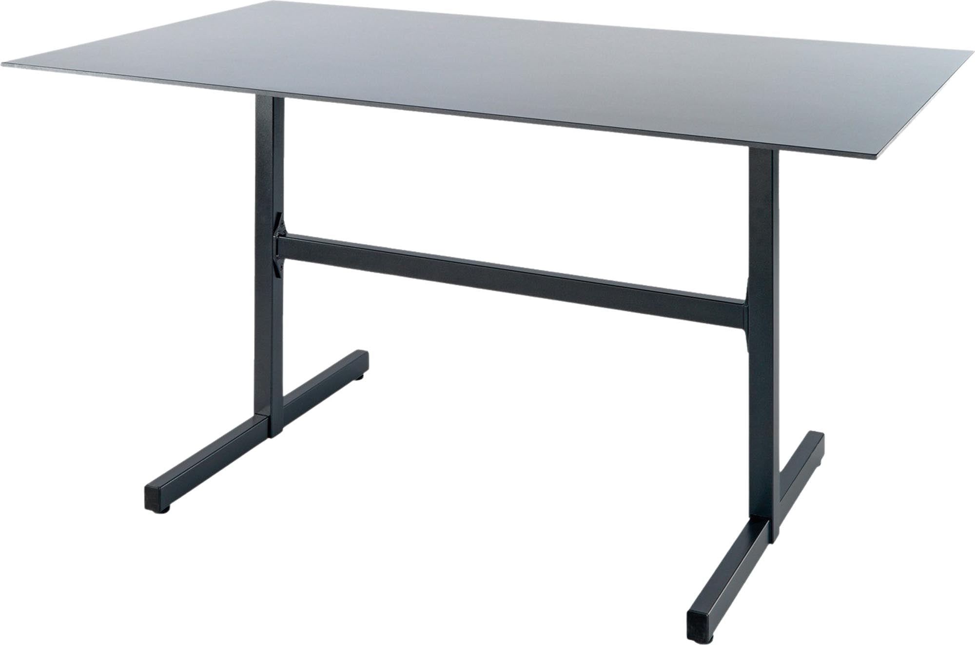 Luzern Glasfaser-Gartentisch Decor 140x80 klappbar in Alusilber / Anthrazit präsentiert im Onlineshop von KAQTU Design AG. Gartentisch ist von Schaffner