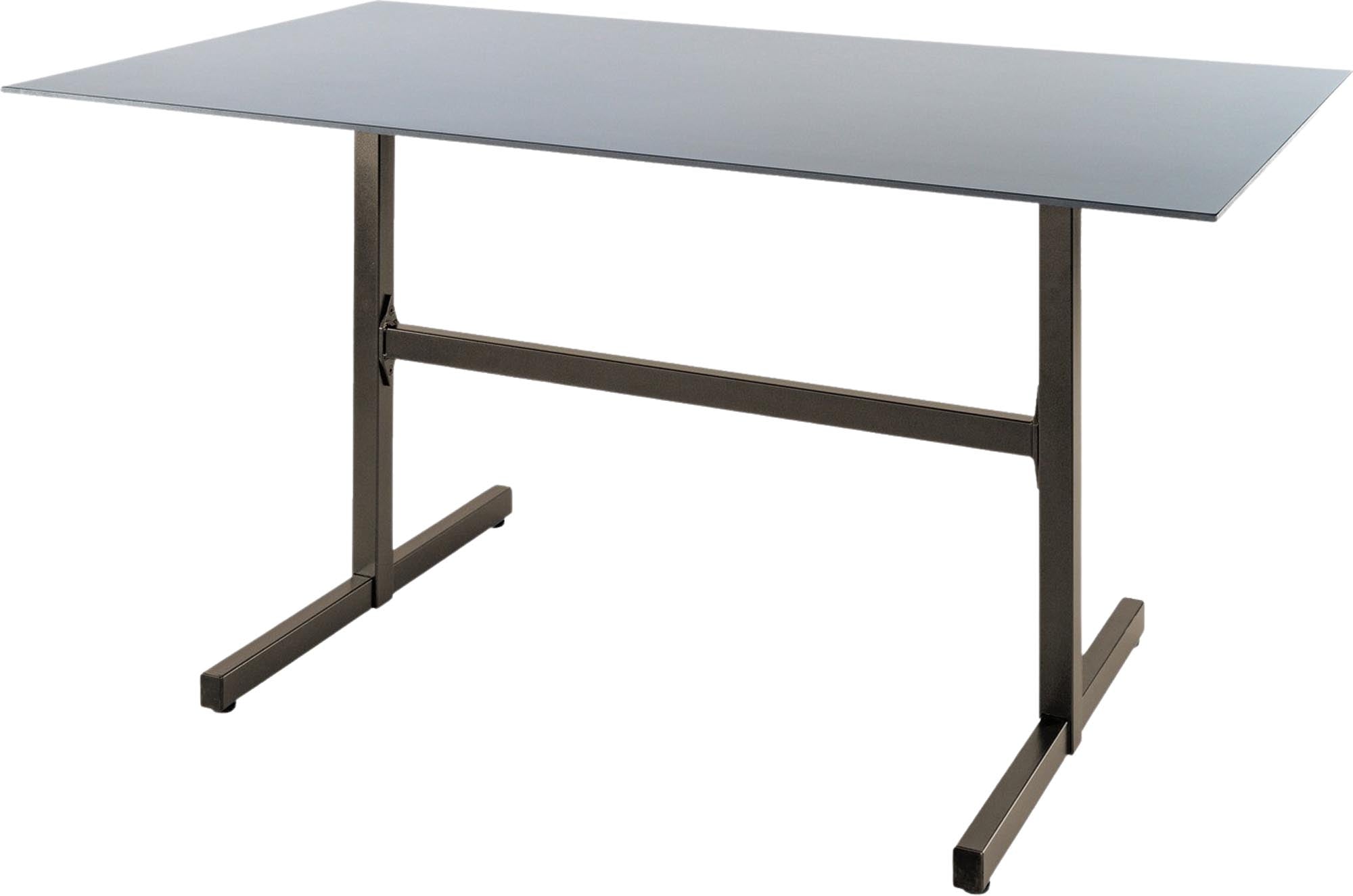 Luzern Glasfaser-Gartentisch Decor 140x80 klappbar in Alusilber präsentiert im Onlineshop von KAQTU Design AG. Gartentisch ist von Schaffner