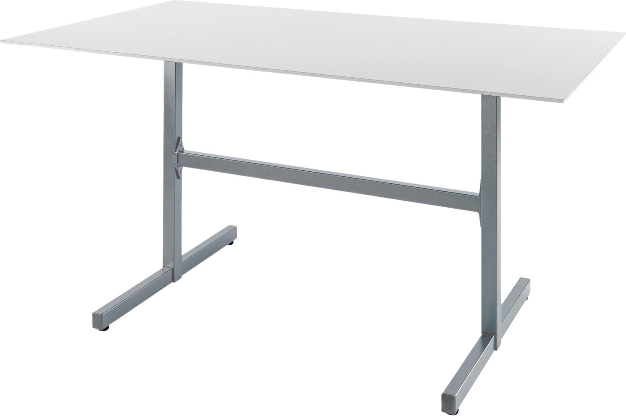 Luzern Glasfaser-Gartentisch Decor 140x80 klappbar in Weiss / Alusilber präsentiert im Onlineshop von KAQTU Design AG. Gartentisch ist von Schaffner