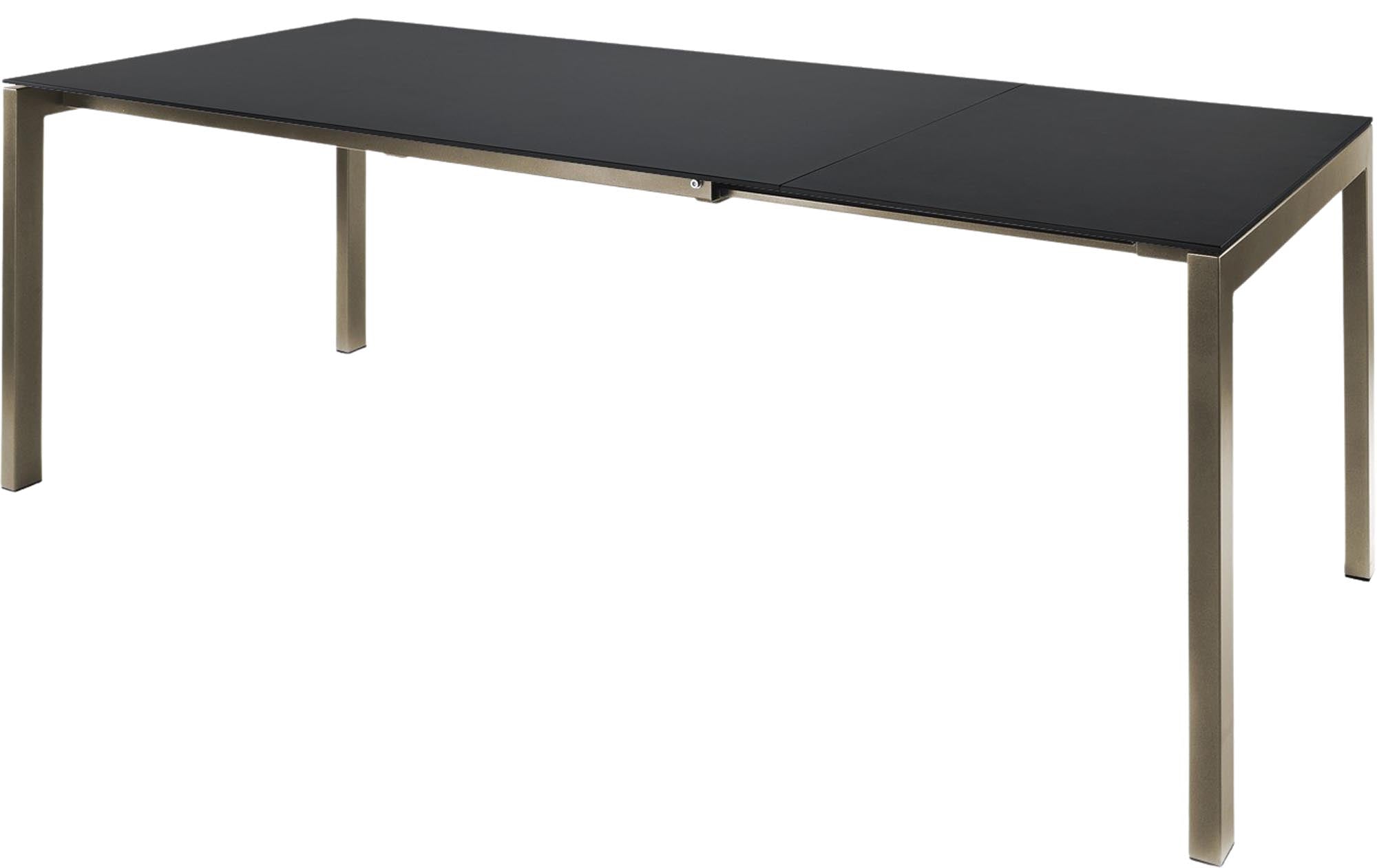 Moderner Luzern Glasfaser-Gartentisch 160/220x100 cm, ausziehbar, wetterfest, UV-beständig, langlebig, Schweizer Qualität, platzsparend, pflegeleicht für Garten & Terrasse.