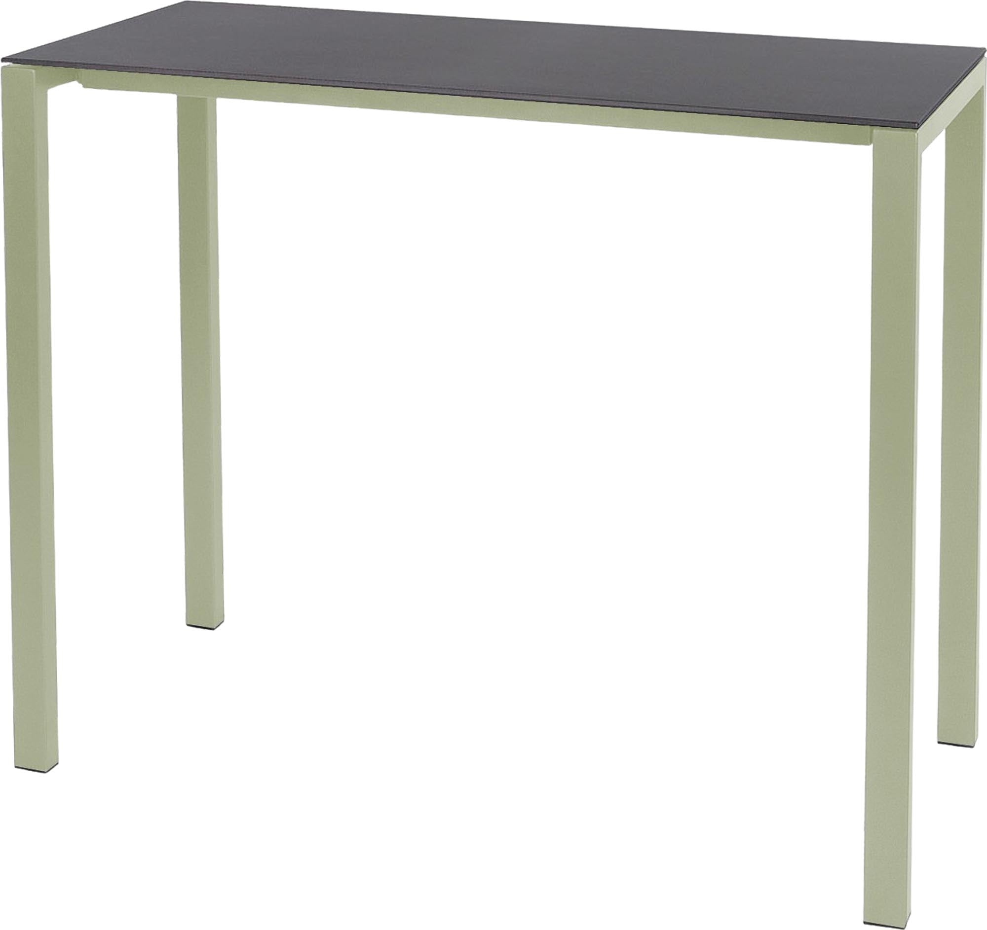 Eleganter, wetterfester Glasfaser-Stehtisch 140x60 aus Schweizer Produktion, UV-beständig, pflegeleicht und vielseitig für Garten, Terrasse oder Gastronomie.