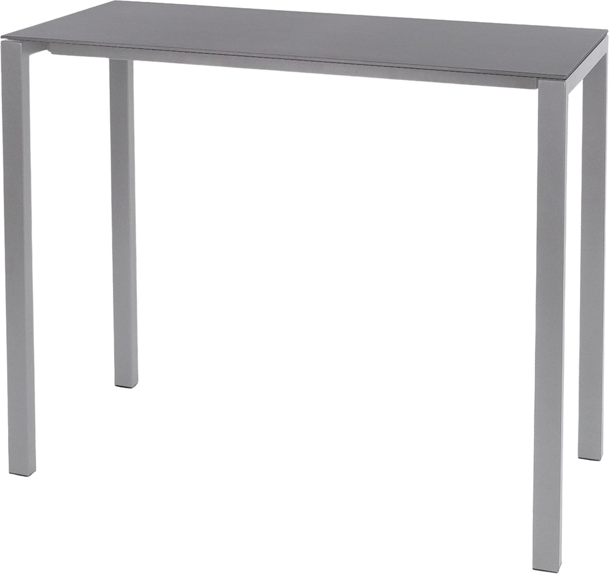 Luzern Glasfaser-Stehtisch Outdoor Decor 140x60 in Alusilber präsentiert im Onlineshop von KAQTU Design AG. Hochtisch Outdoor ist von Schaffner