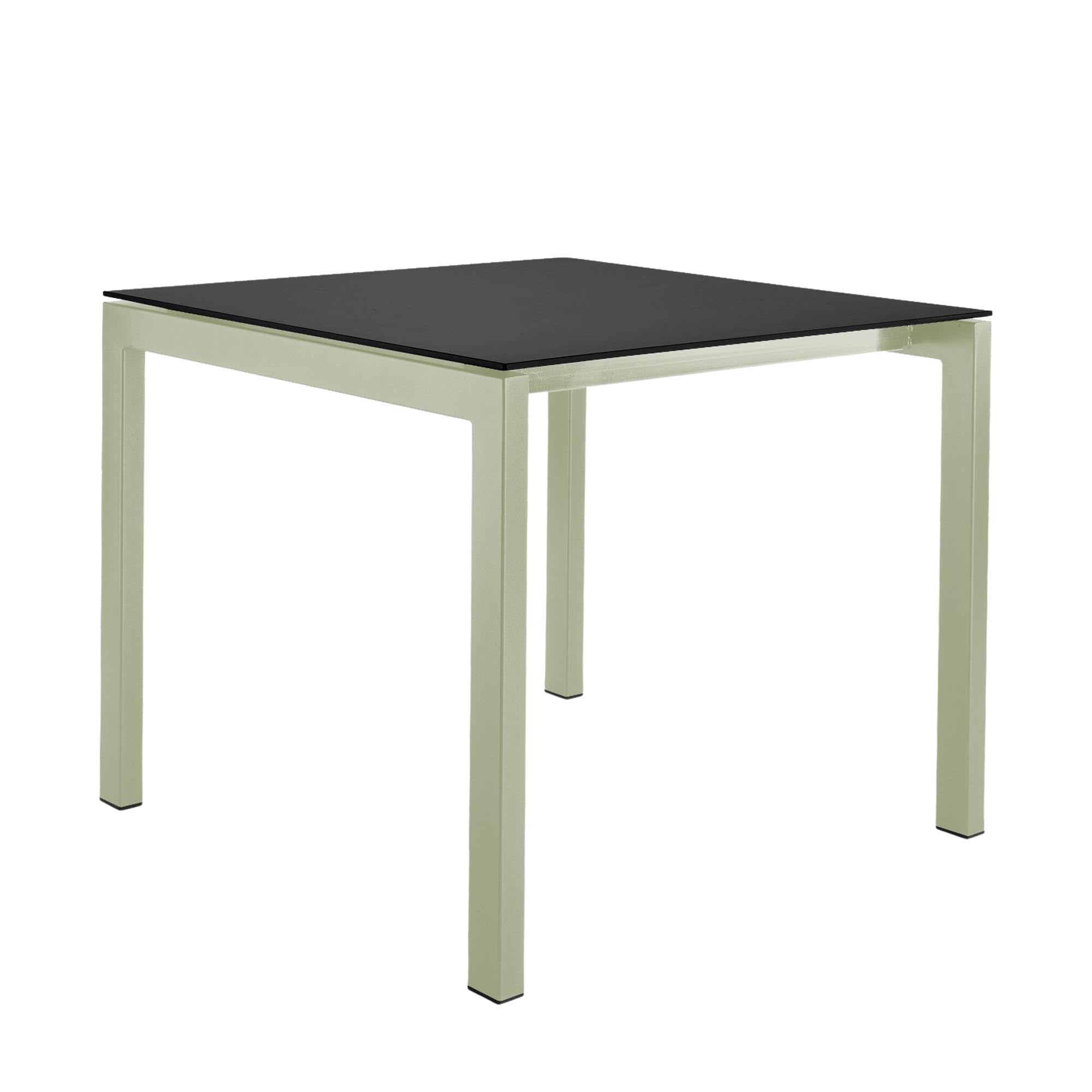 Moderner Luzern Glasfaser-Gartentisch 90x90 von Schaffner: wetterfest, flexibel, langlebig, pflegeleicht, elegantes Design, nachhaltige Schweizer Qualität für Garten und Terrasse.