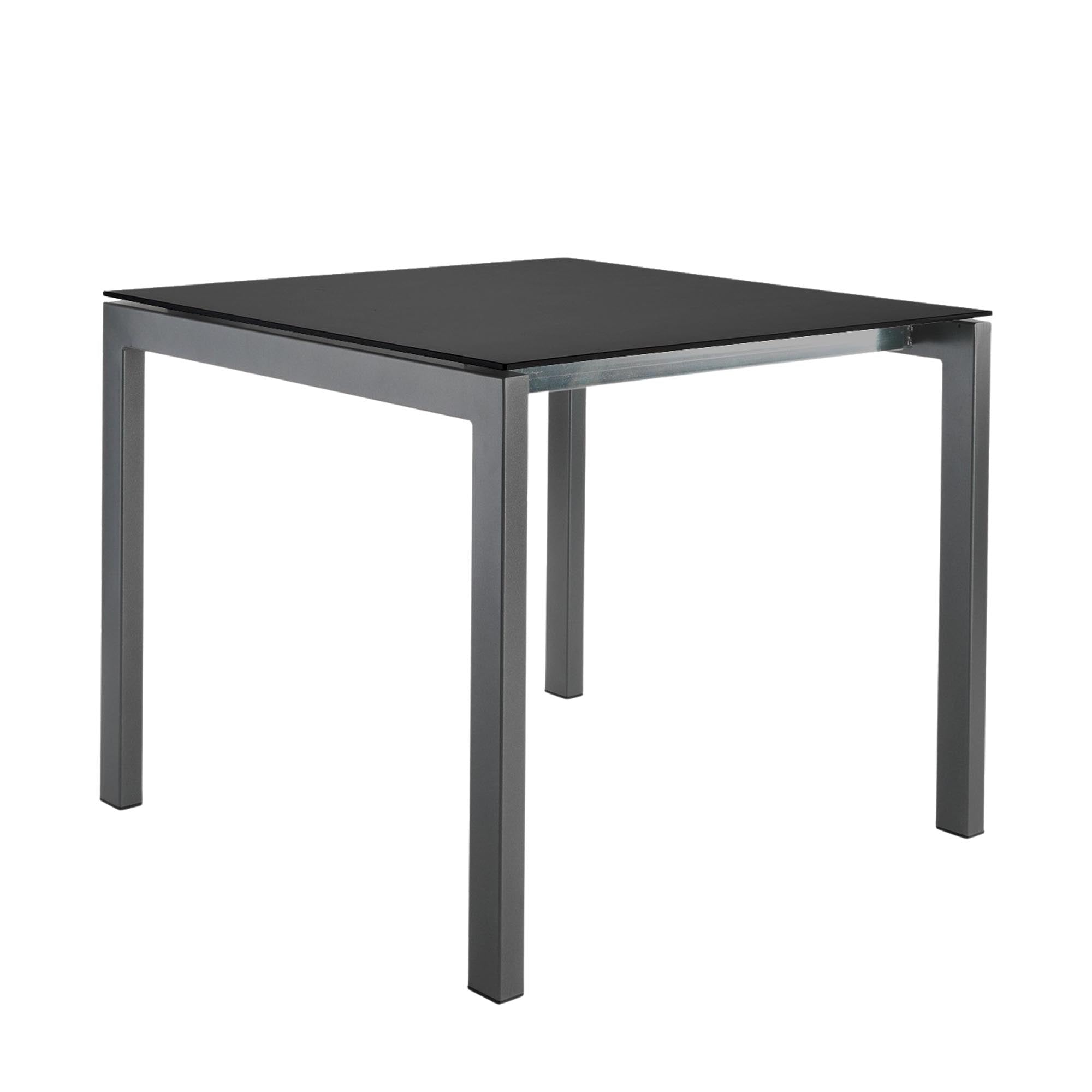 Luzern Glasfaser-Gartentisch 90x90 von Schaffner: wetterfest, ausziehbar, robust, pflegeleicht, modernes Design, nachhaltige Schweizer Qualität für Garten & Balkon.