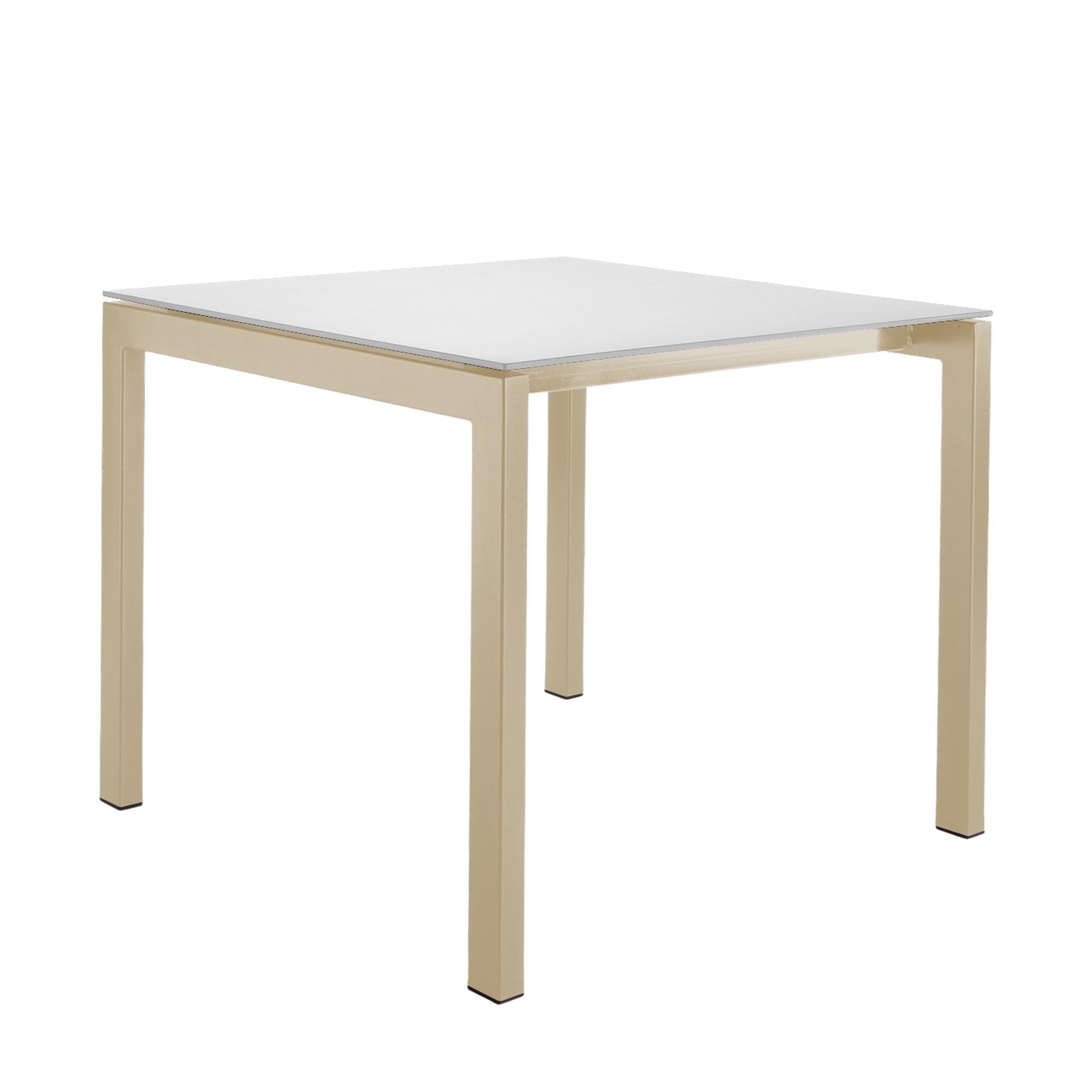 Luzern Glasfaser-Gartentisch 90x90 von Schaffner – wetterfest, abklappbar, ausziehbar, langlebig, pflegeleicht, stilvoller Outdoor-Tisch für Garten, Balkon und Terrasse.