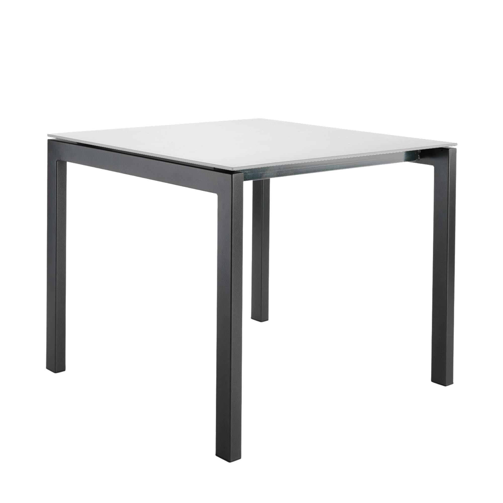 Moderner Luzern Glasfaser-Gartentisch 90x90 von Schaffner: wetterfest, flexibel, langlebig, pflegeleicht, nachhaltiges Design für Garten, Terrasse und Balkon.