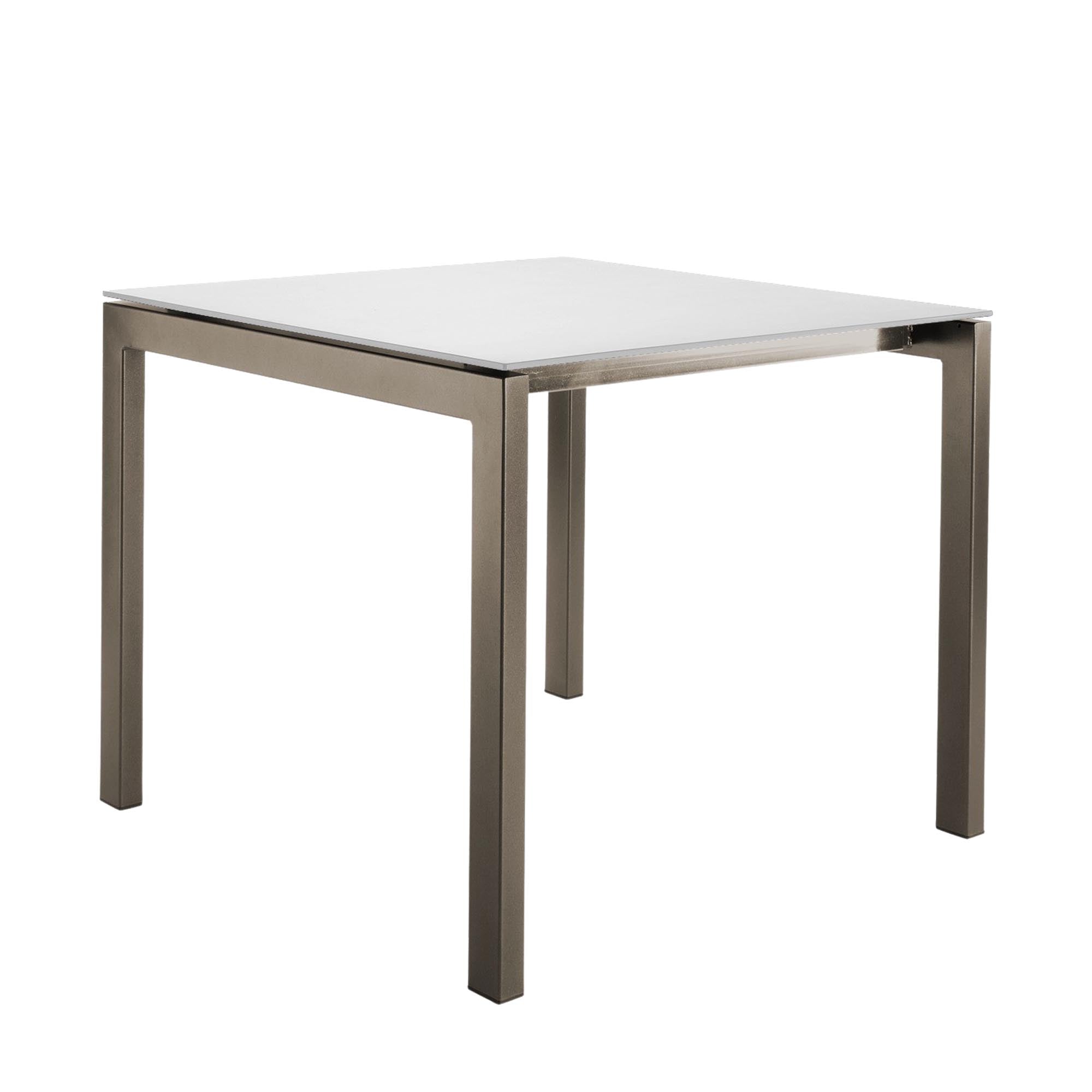 Luzern Glasfaser-Gartentisch Decor 90x90 von Schaffner – wetterfest, abklappbar, ausziehbar, langlebig, pflegeleichtes Design, ideal für Garten, Terrasse und Balkon.